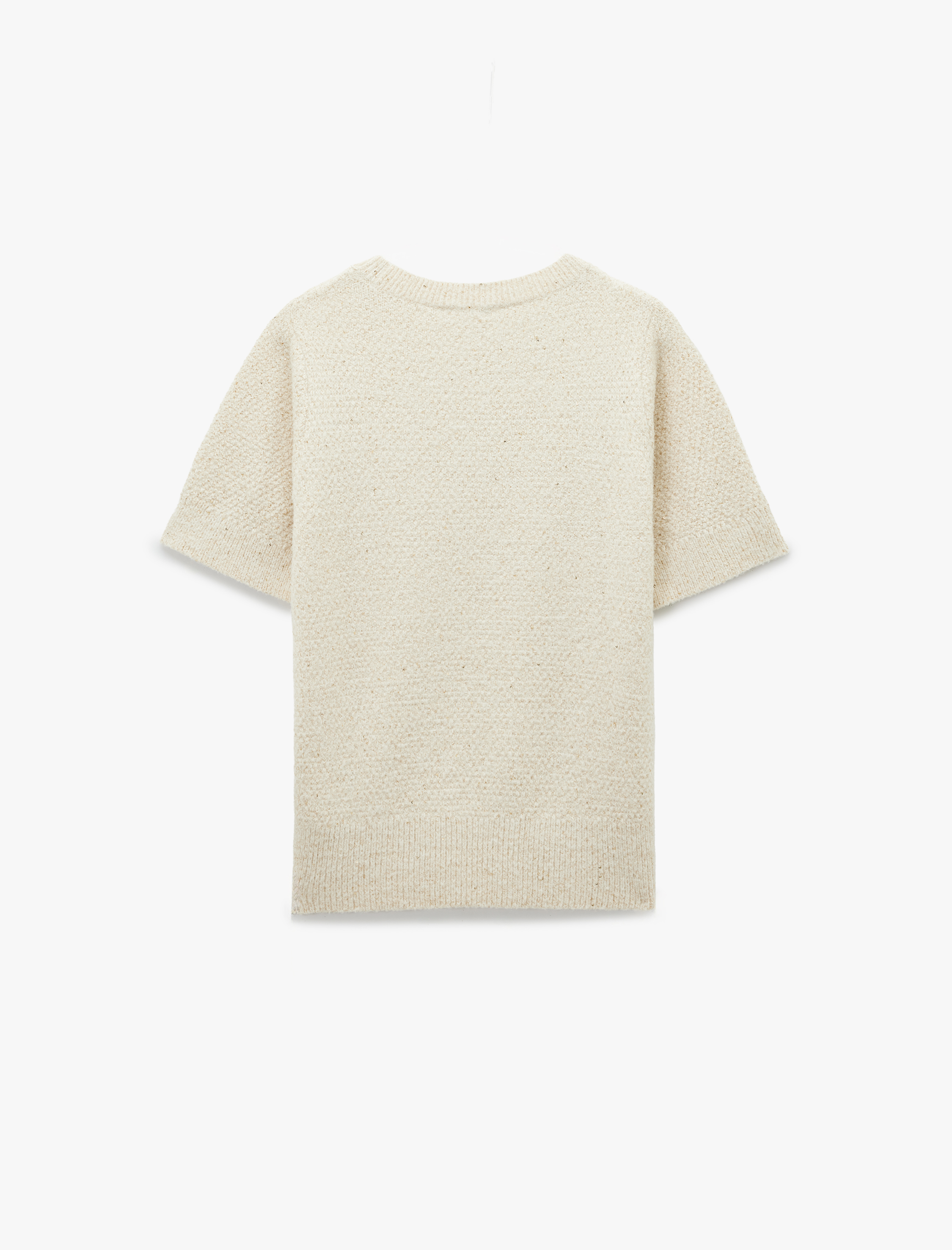   Yarım Kol Bisiklet Yaka Parıltılı Pul İşlemeli Triko Kazak