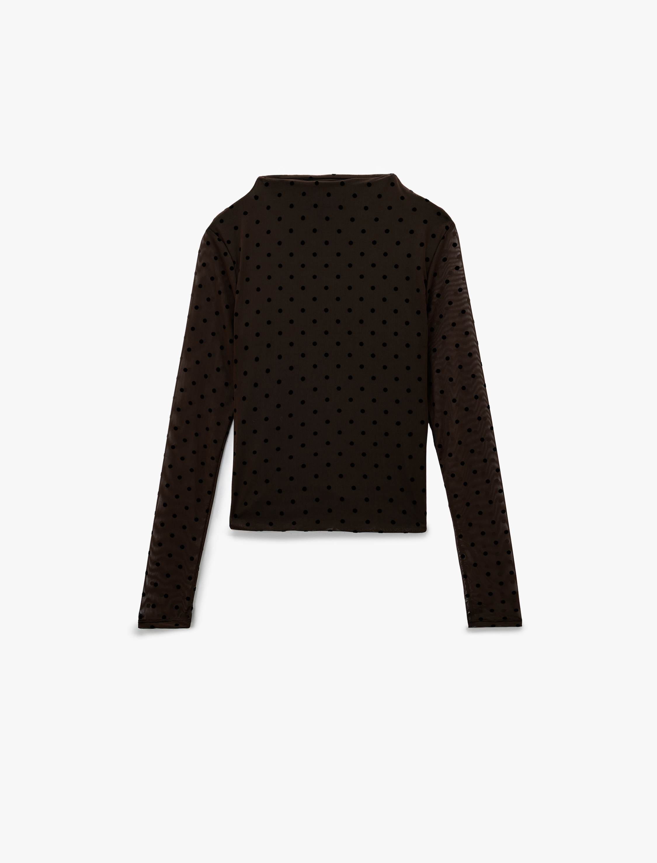   Regular Fit Drapeli Uzun Kollu Dik Yaka Bluz