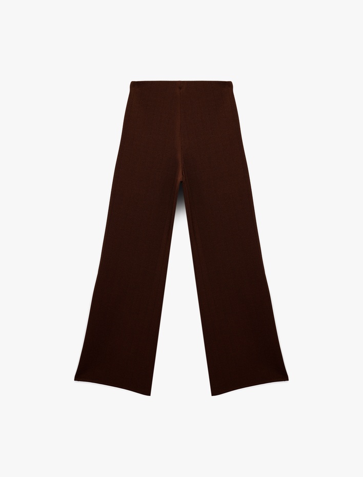  Normal Bel Uzun Düz Geniş Paça Pantolon