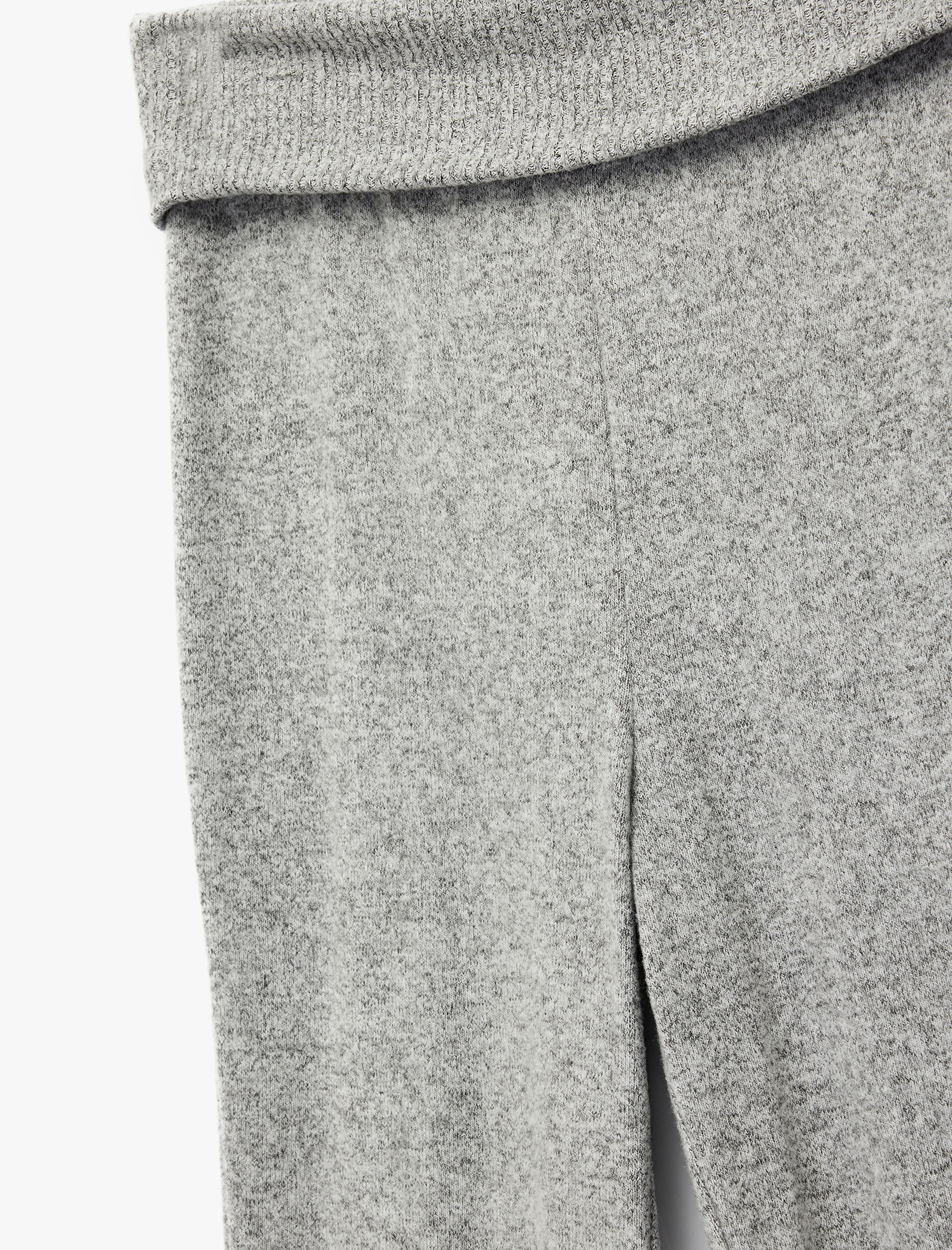   Viskon Karışımlı Katlı Yüksek Bel İspanyol Paça Tayt Pantolon