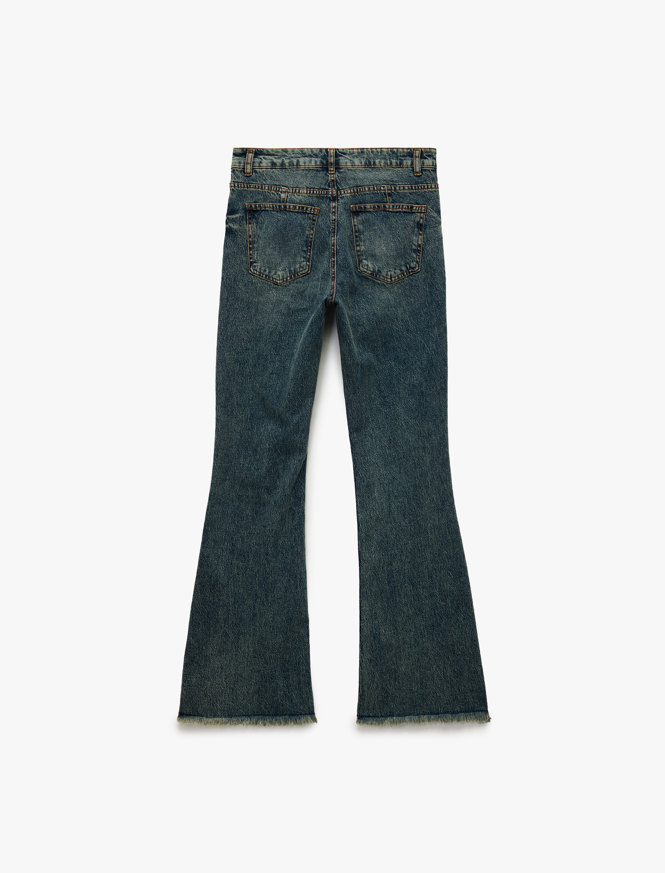   Koton X Sibil Çetinkaya - Dar Kesim Nervürlü İspanyol Paça Jean Pantolon - Flare Jeans