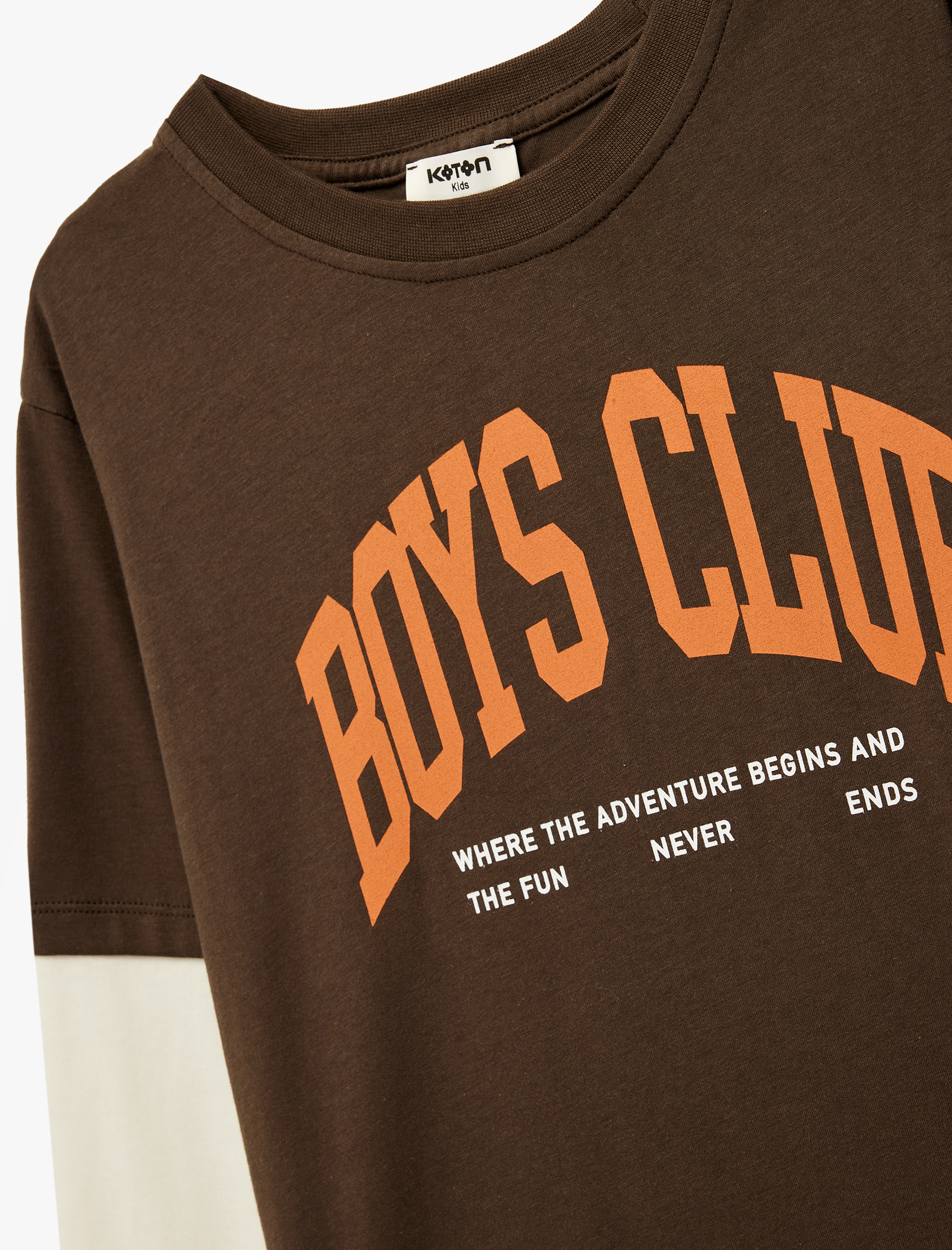  Erkek Çocuk Uzun Kollu Bisiklet Yaka Baskılı Pamuklu Tişört