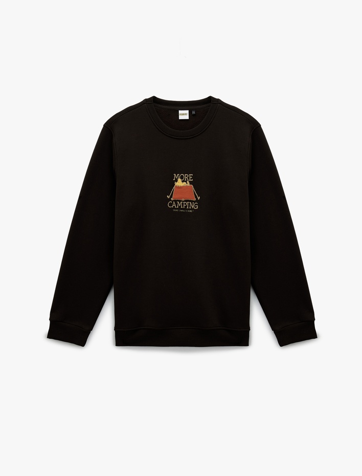  Uzun Kollu Arkası Baskılı Bisiklet Yaka Lisanslı Snoopy Sweatshirt