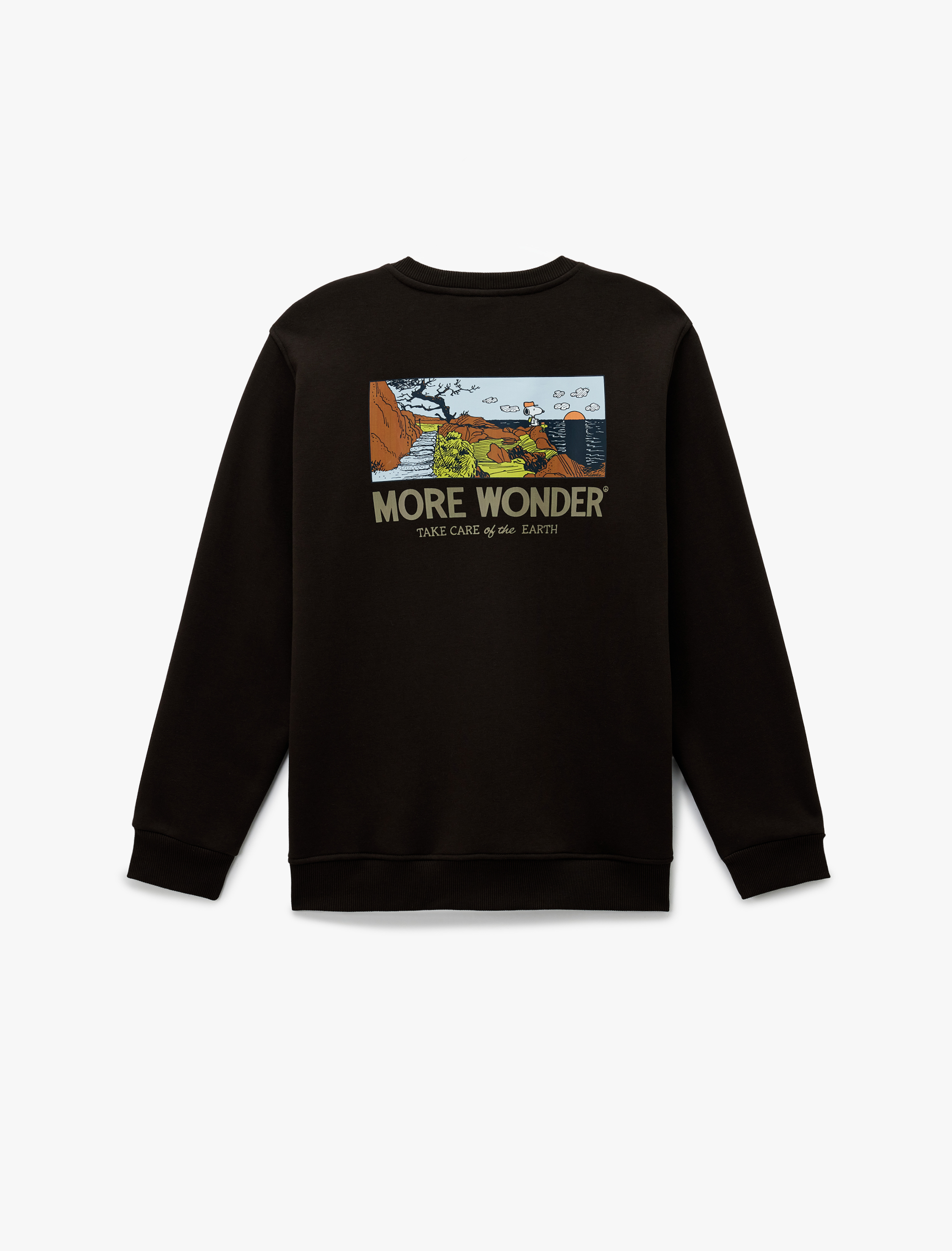   Uzun Kollu Arkası Baskılı Bisiklet Yaka Lisanslı Snoopy Sweatshirt