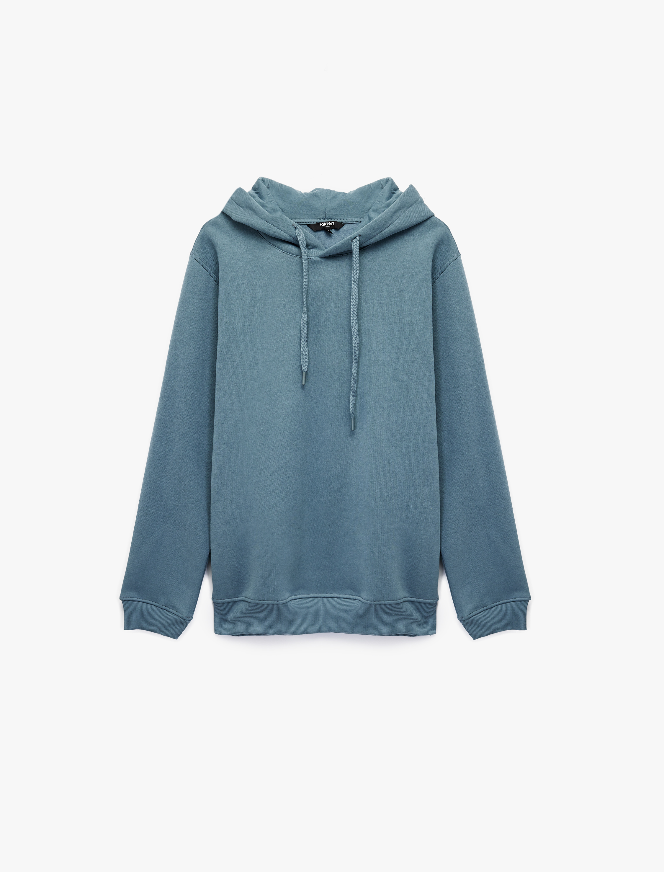   Şardonlu Uzun Kollu Basic Kapşonlu Sweatshirt