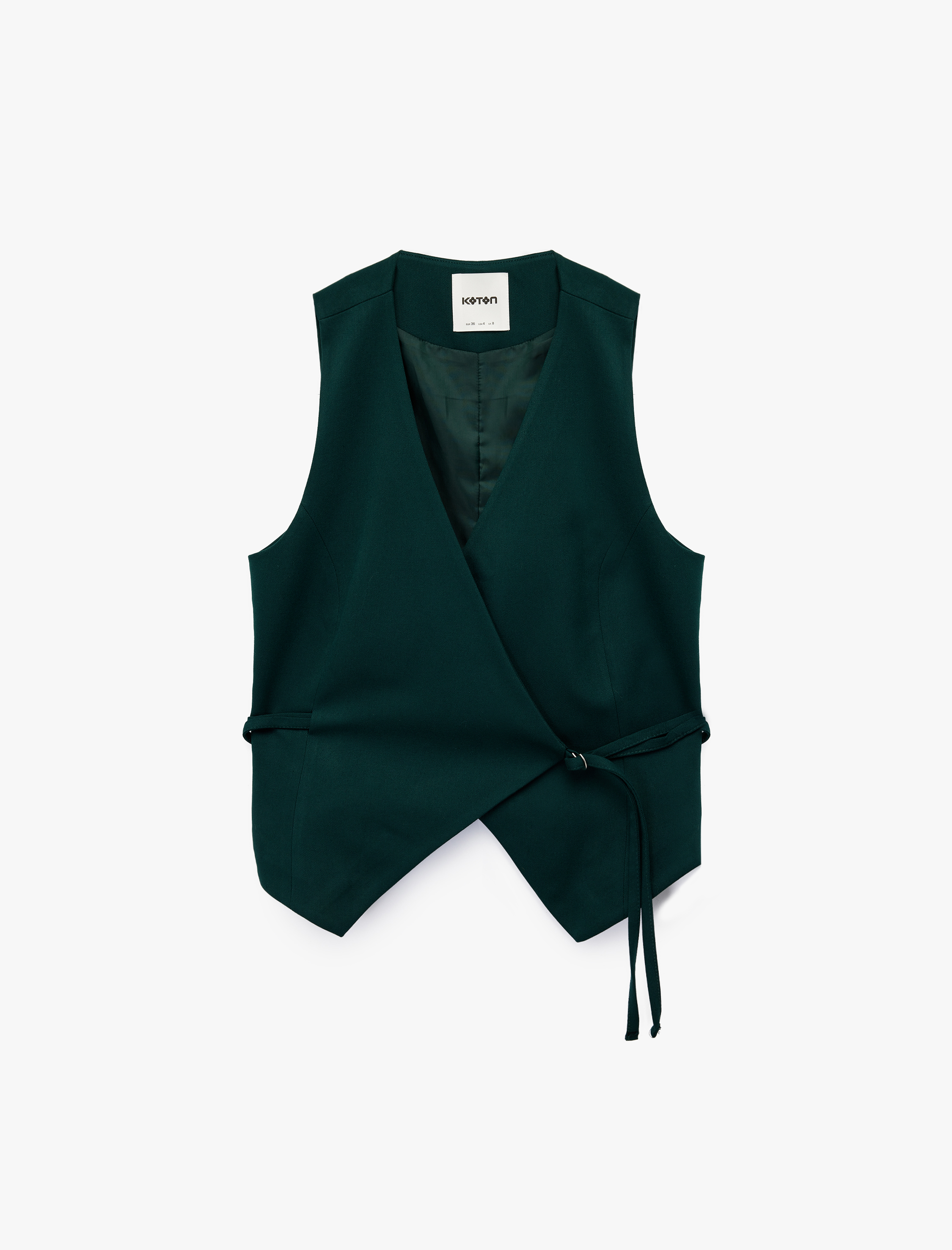   Koton X Melis Ağazat - Bağlama Detaylı Slim Fit Kruvaze Blazer Yelek