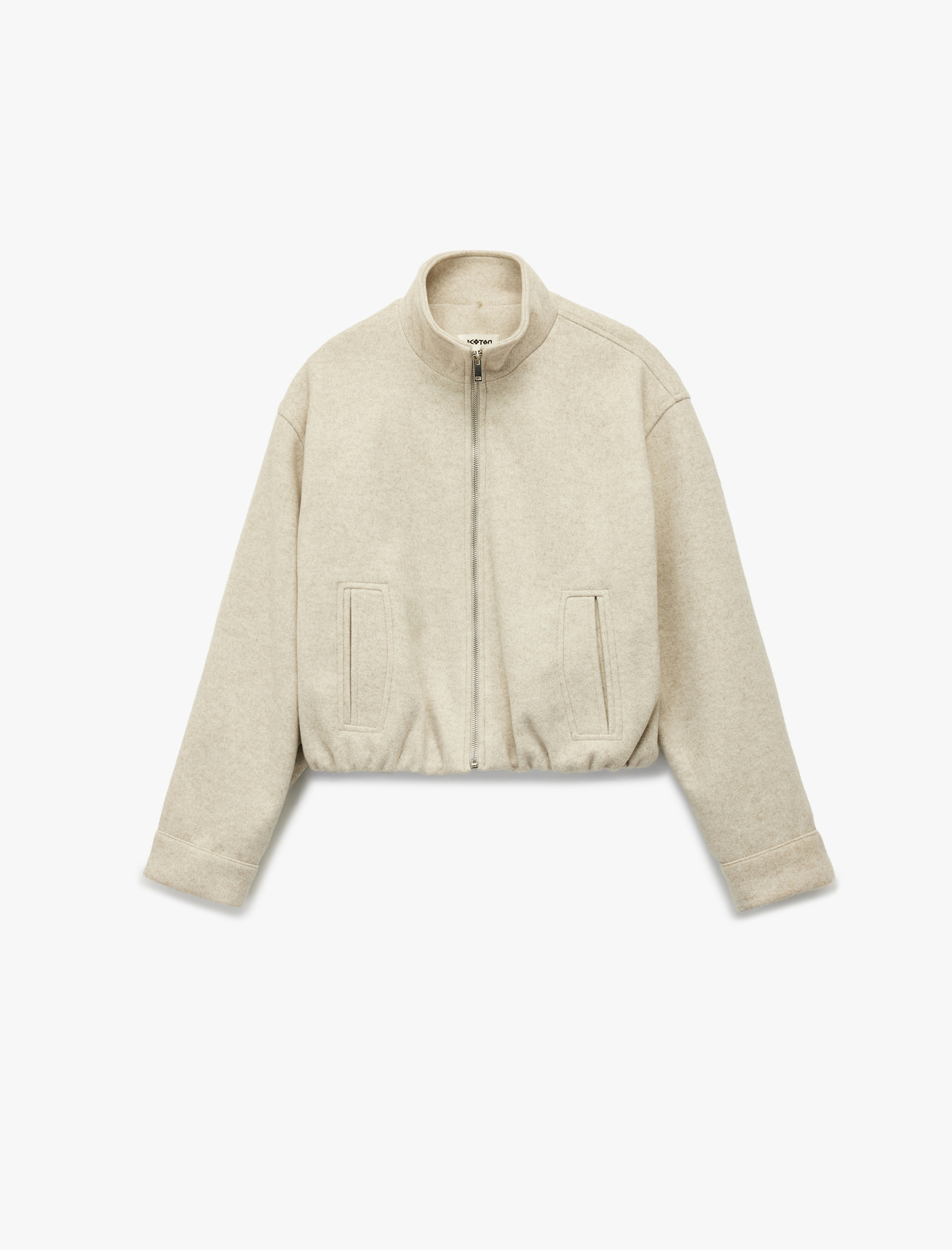   Koton X Sima Tarkan -  Kısa Kaban Kaşe Uzun Kollu Dik Yaka Cepli