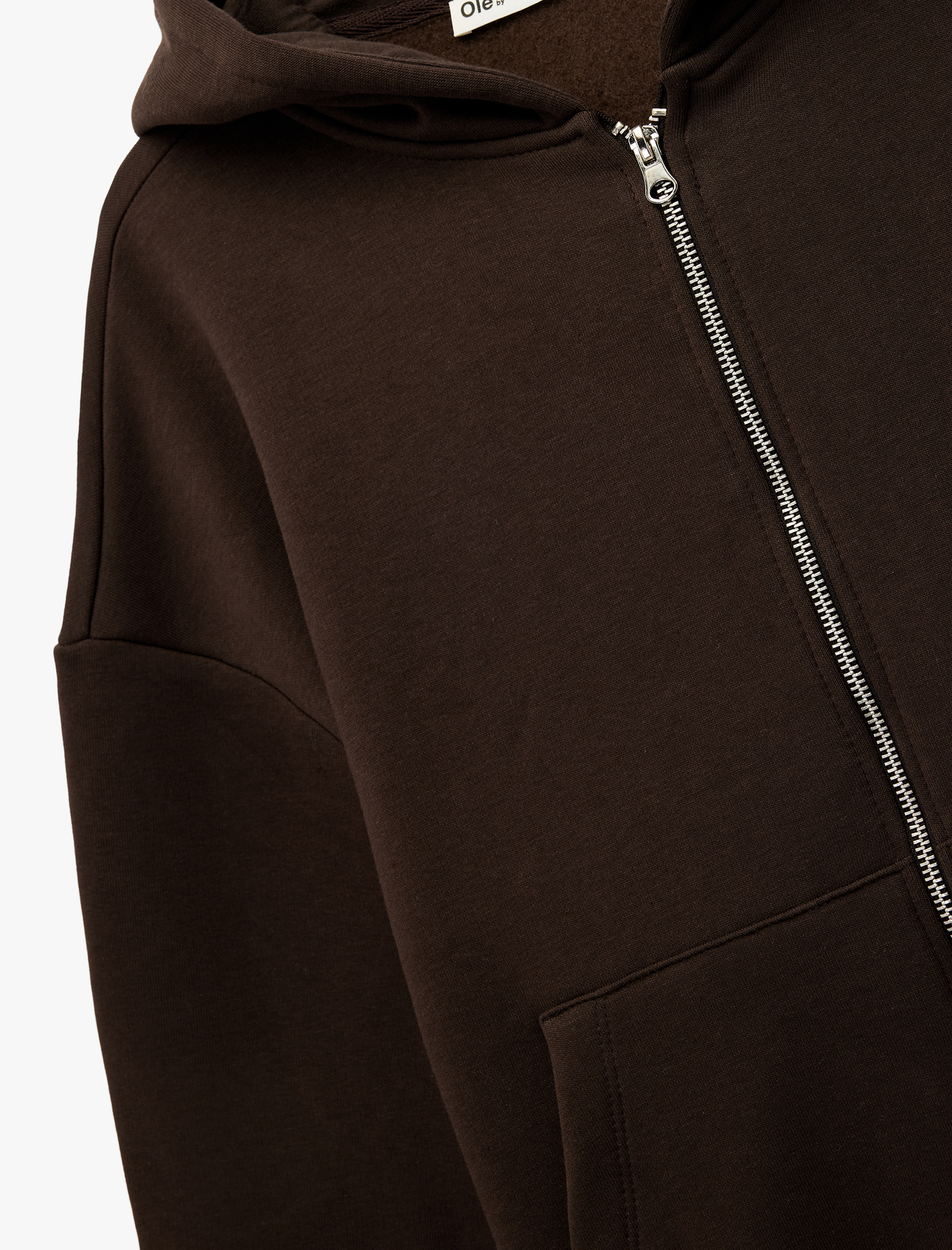   Şardonlu Kapşonlu Uzun Kollu Fermuarlı Sweatshirt