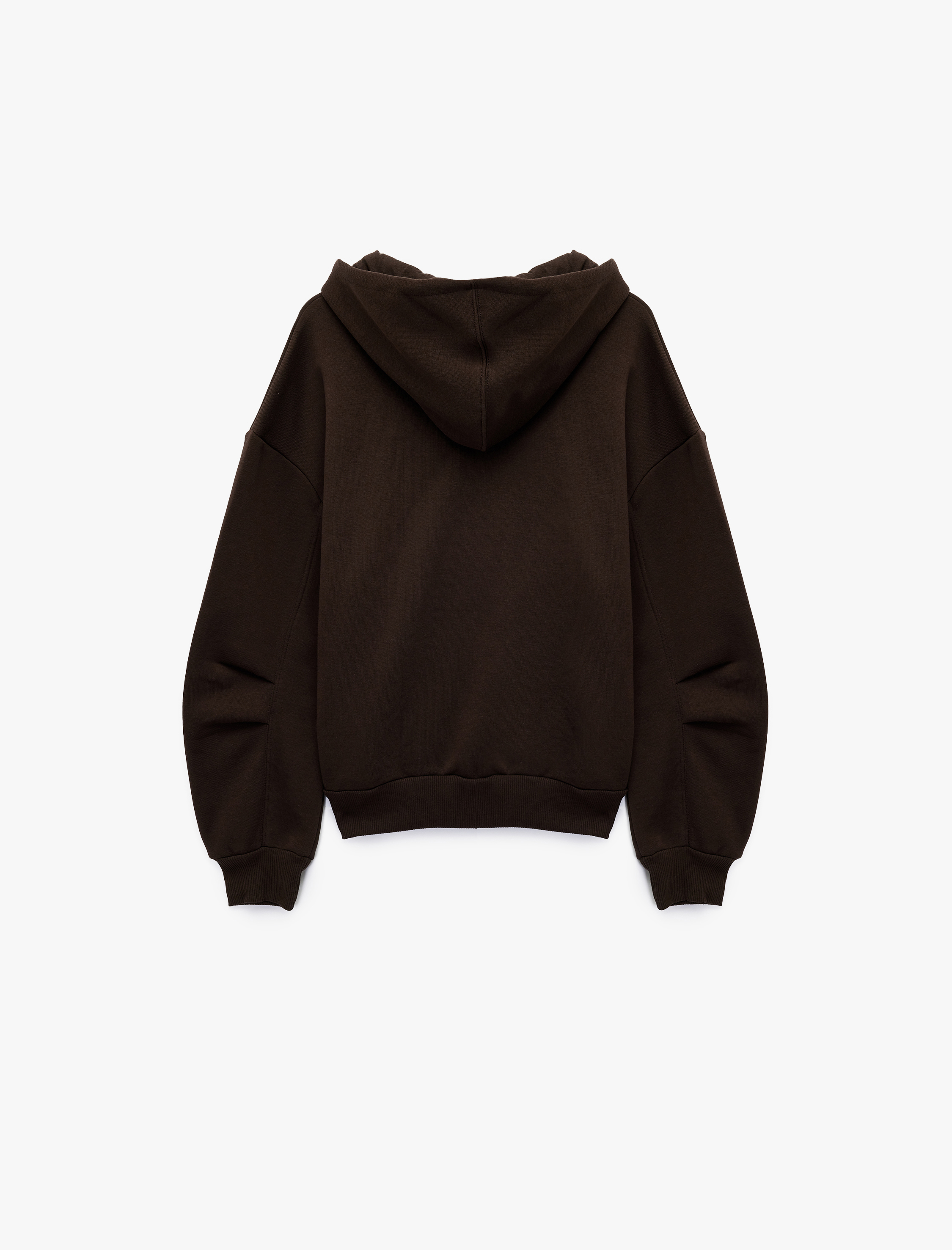   Şardonlu Kapşonlu Uzun Kollu Fermuarlı Sweatshirt