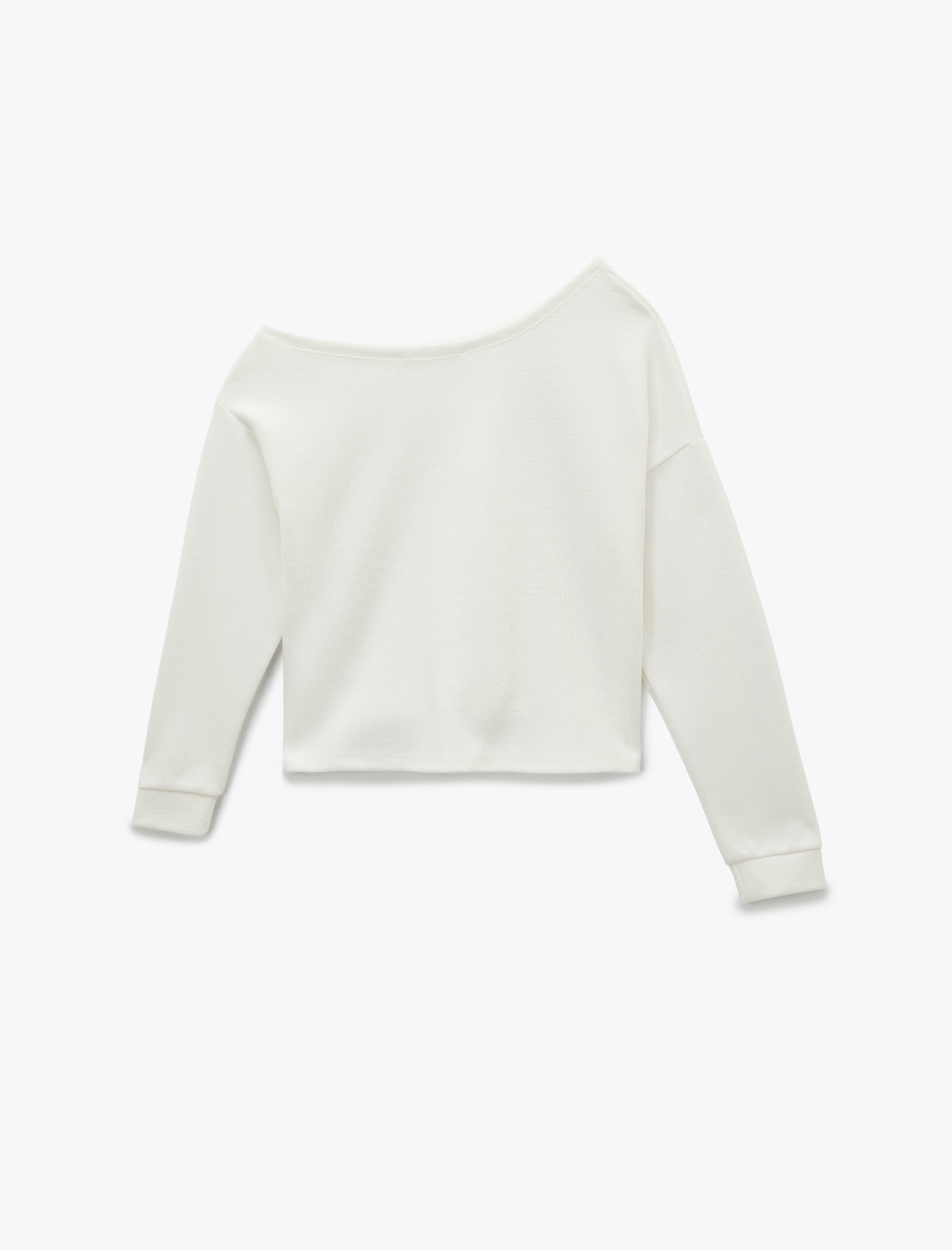   Rahat Kalıp Uzun Kollu Asimetrik Yaka Tişört