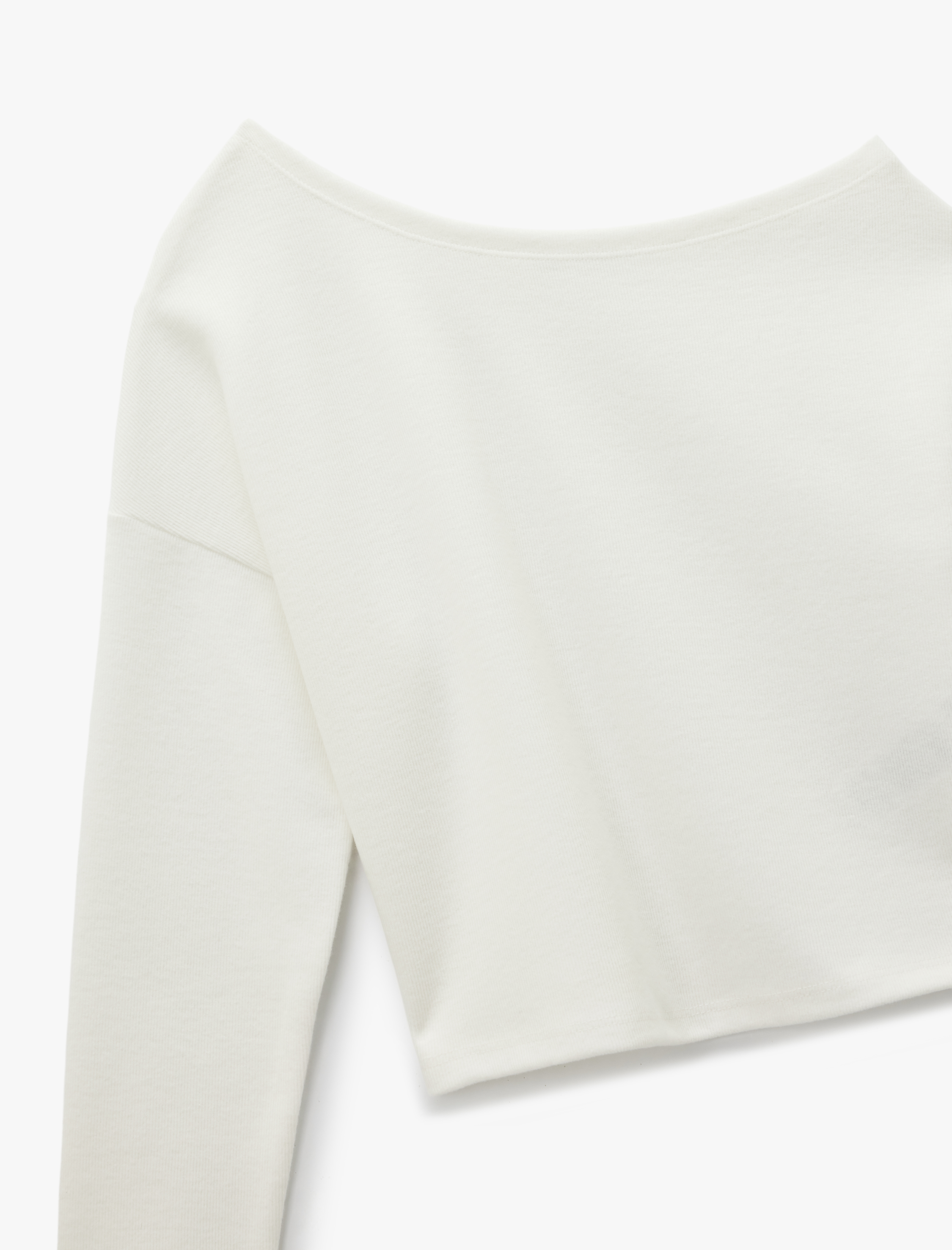   Rahat Kalıp Uzun Kollu Asimetrik Yaka Tişört