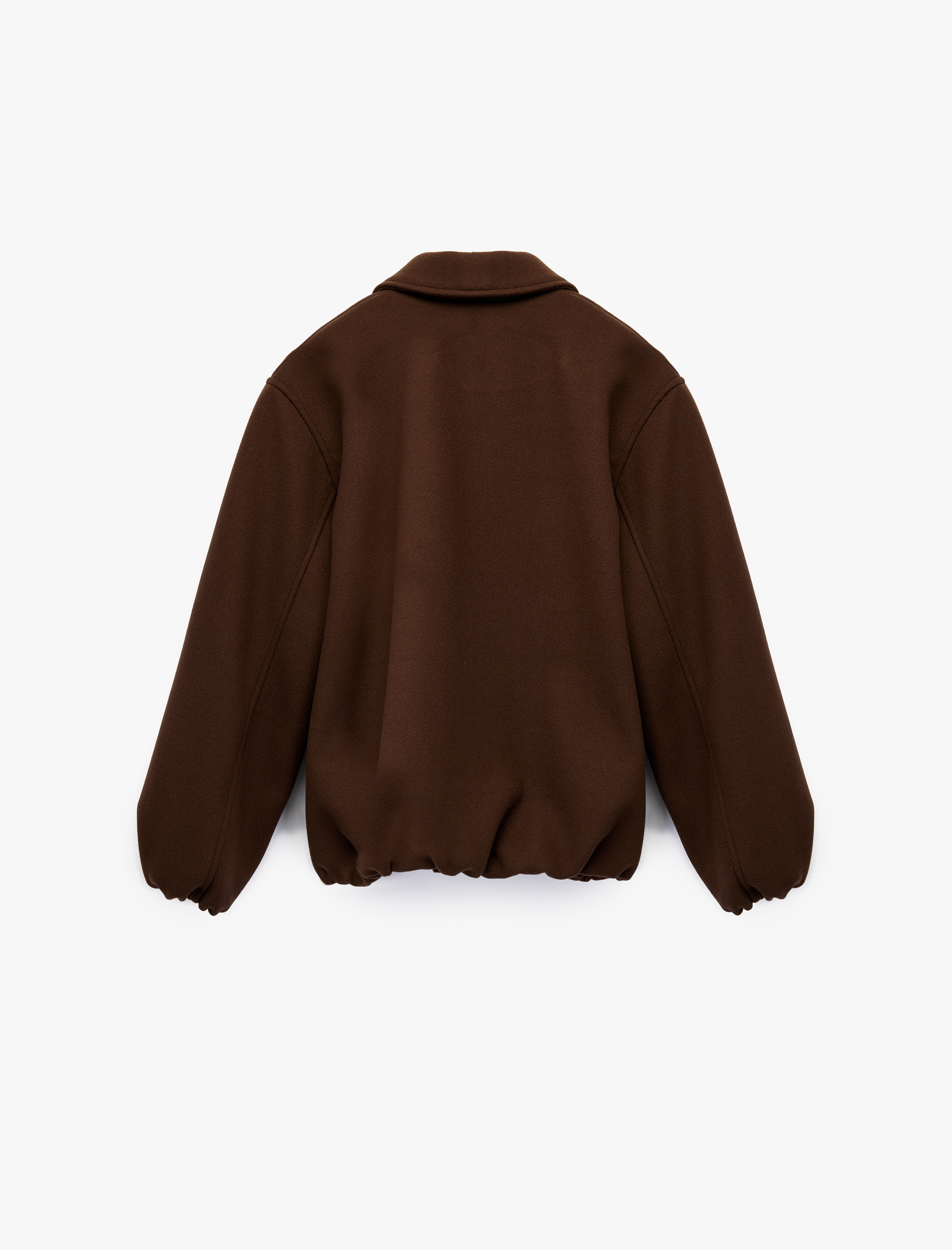   Kaşe Bomber Ceket Fermuarlı Uzun Kollu Cepli