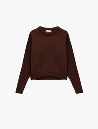 Uzun Kollu Bisiklet Yaka Basic Triko Kazak