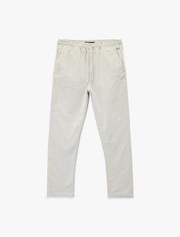 Pamuklu Regular Fit Cepli Beli Bağcıklı Pantolon