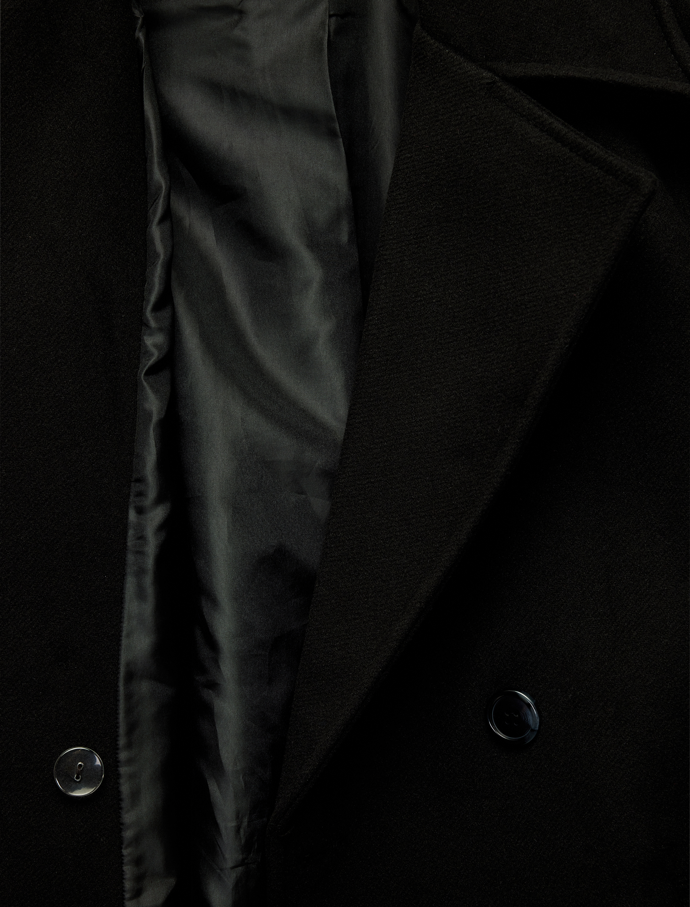   Uzun Kollu Cepli Kruvaze Düğmeli Kemerli Kaşe Kaban