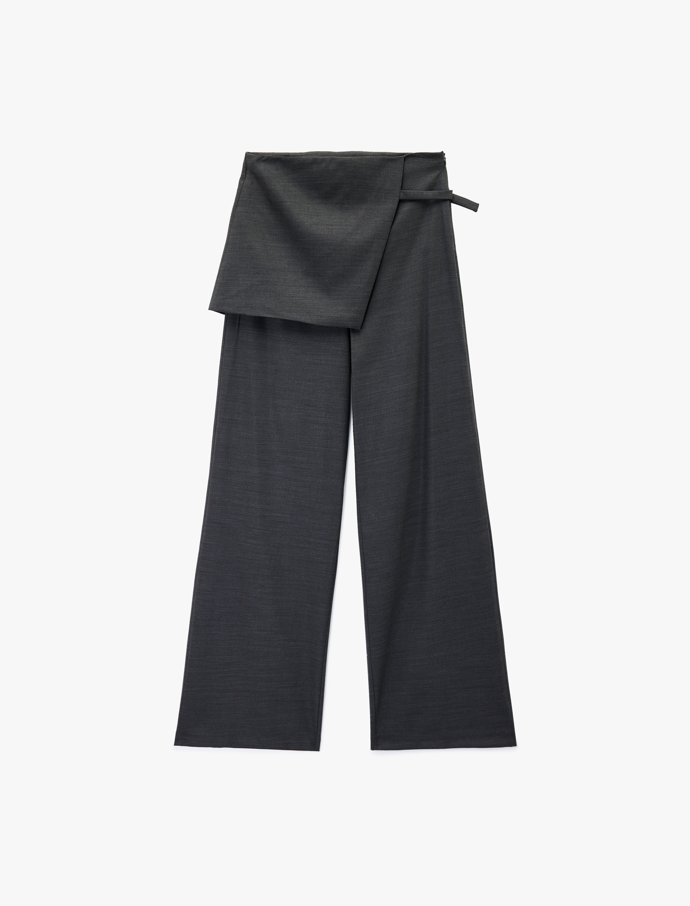   Cepli Viskon Karışımlı Yüksek Bel Geniş Paça Etekli Pantolon