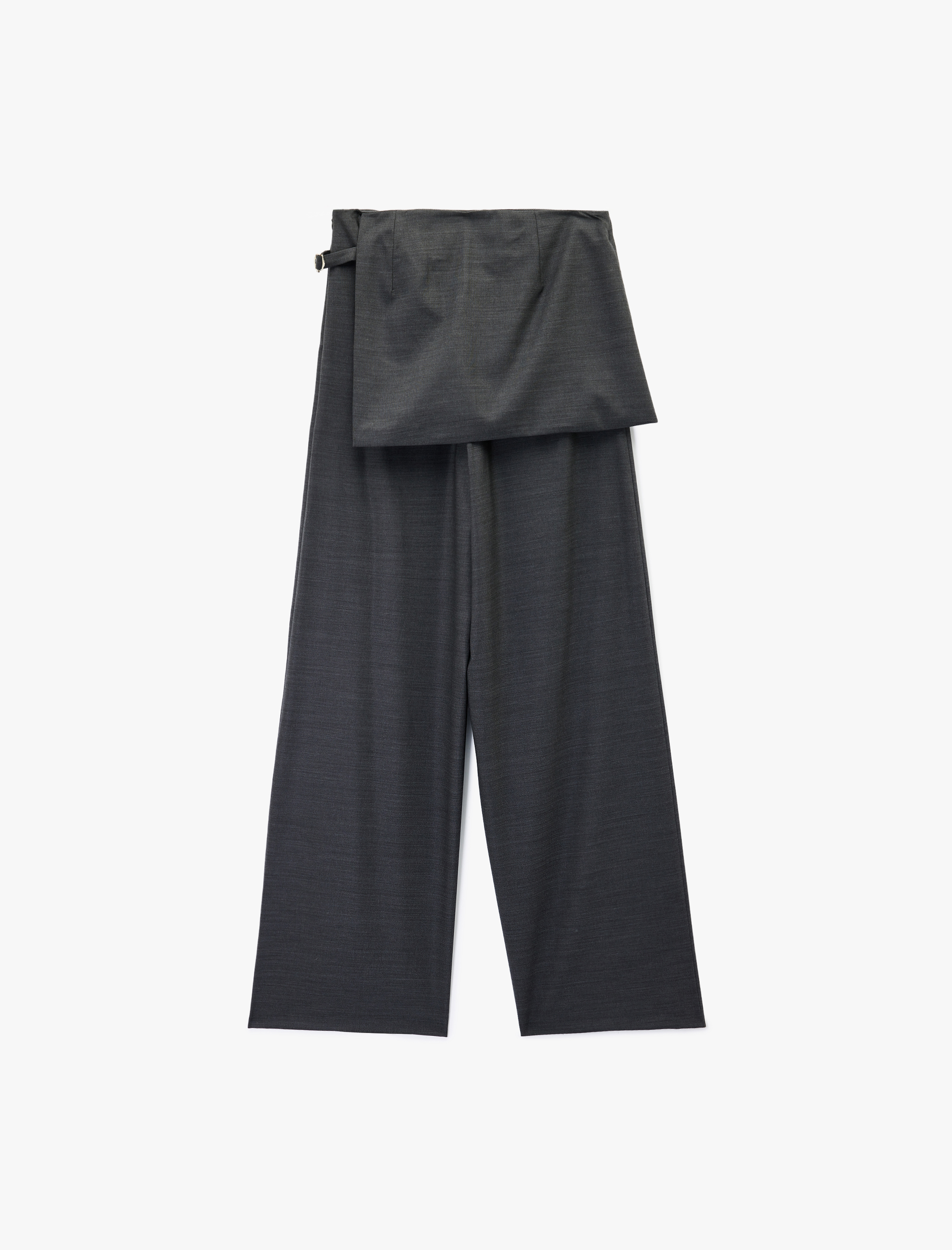   Cepli Viskon Karışımlı Yüksek Bel Geniş Paça Etekli Pantolon