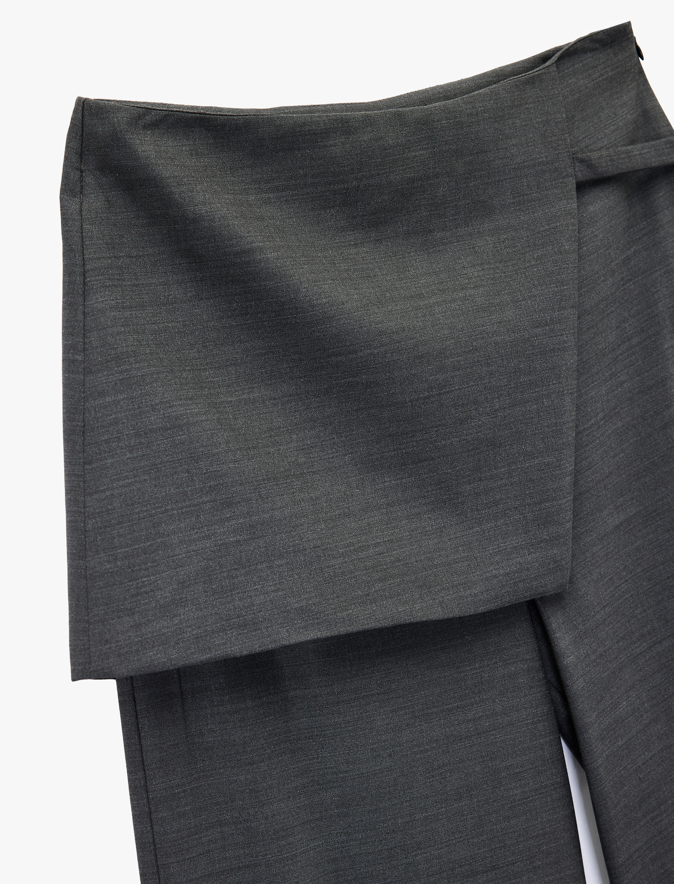   Cepli Viskon Karışımlı Yüksek Bel Geniş Paça Etekli Pantolon