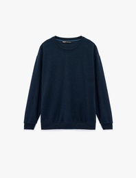 Uzun Kollu Basic Oversize Bisiklet Yaka Sweatshirt