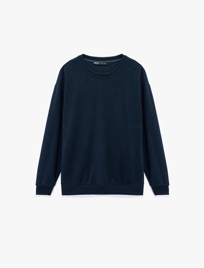 Uzun Kollu Basic Oversize Bisiklet Yaka Sweatshirt