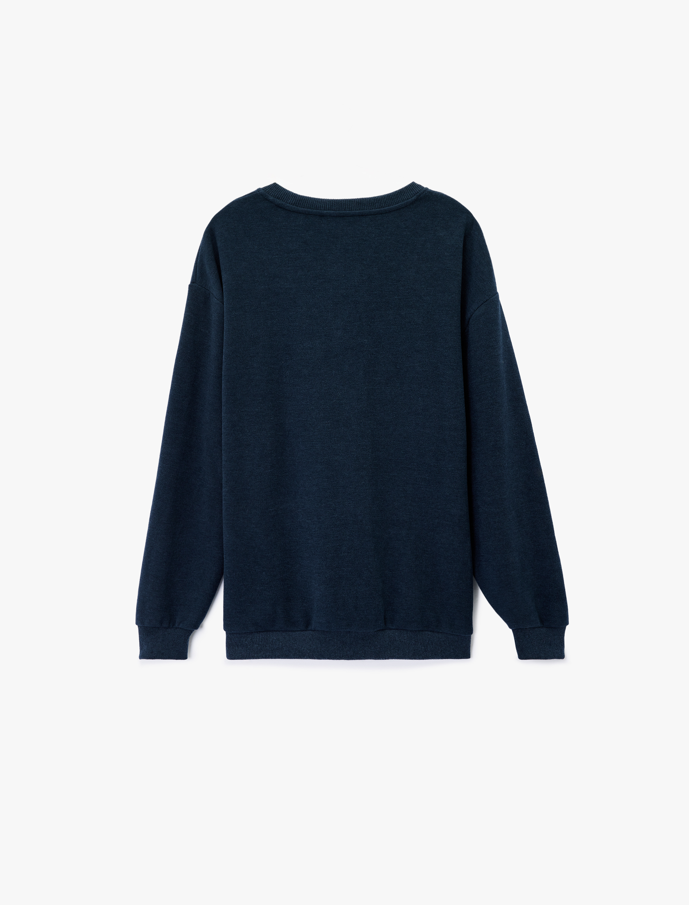   Uzun Kollu Bisiklet Yaka Oversize Sweatshirt