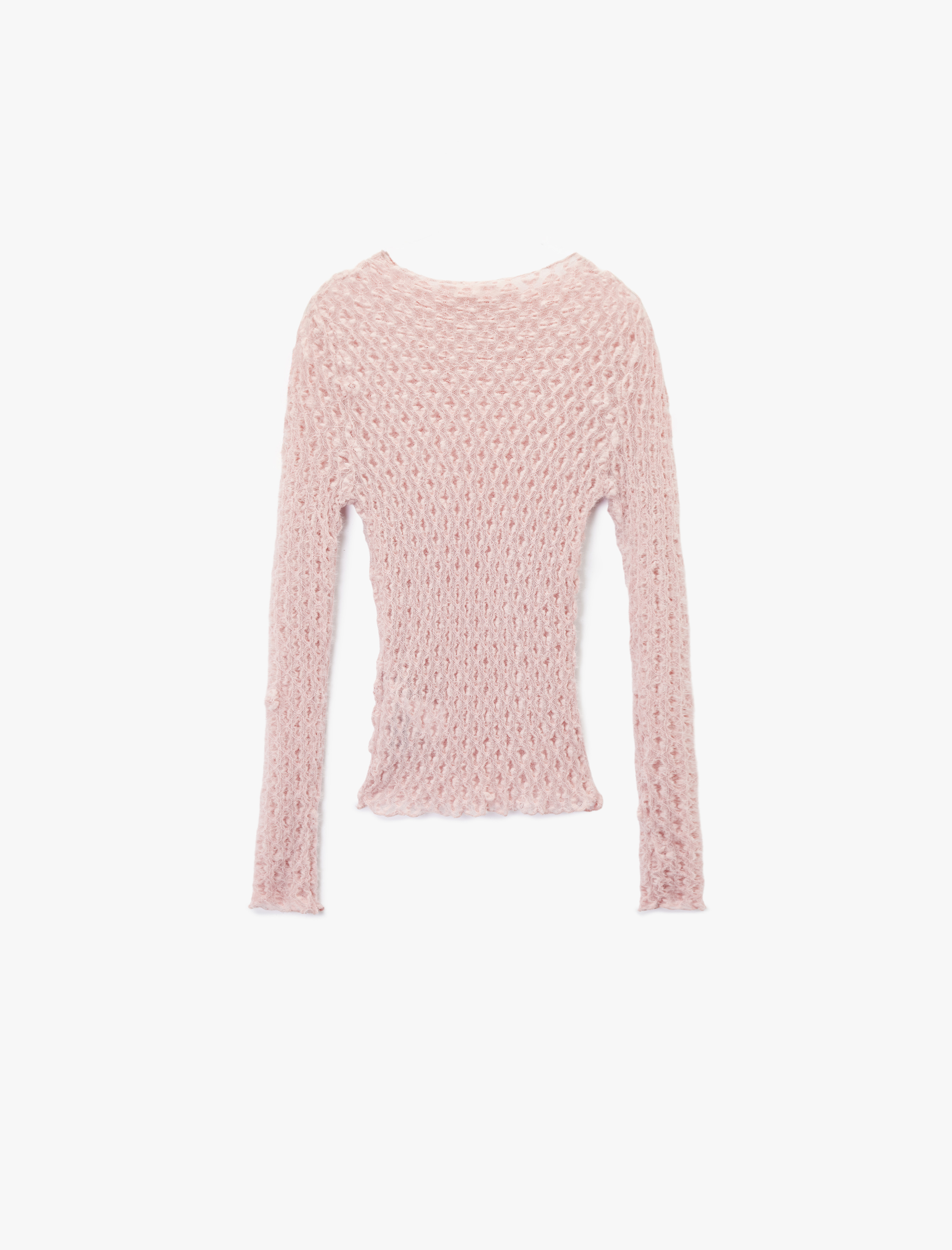   Koton X Sibil Çetinkaya - Slim Fit Yarı Transparan Yumuşak Dokulu Uzun Kollu Dantel Bluz