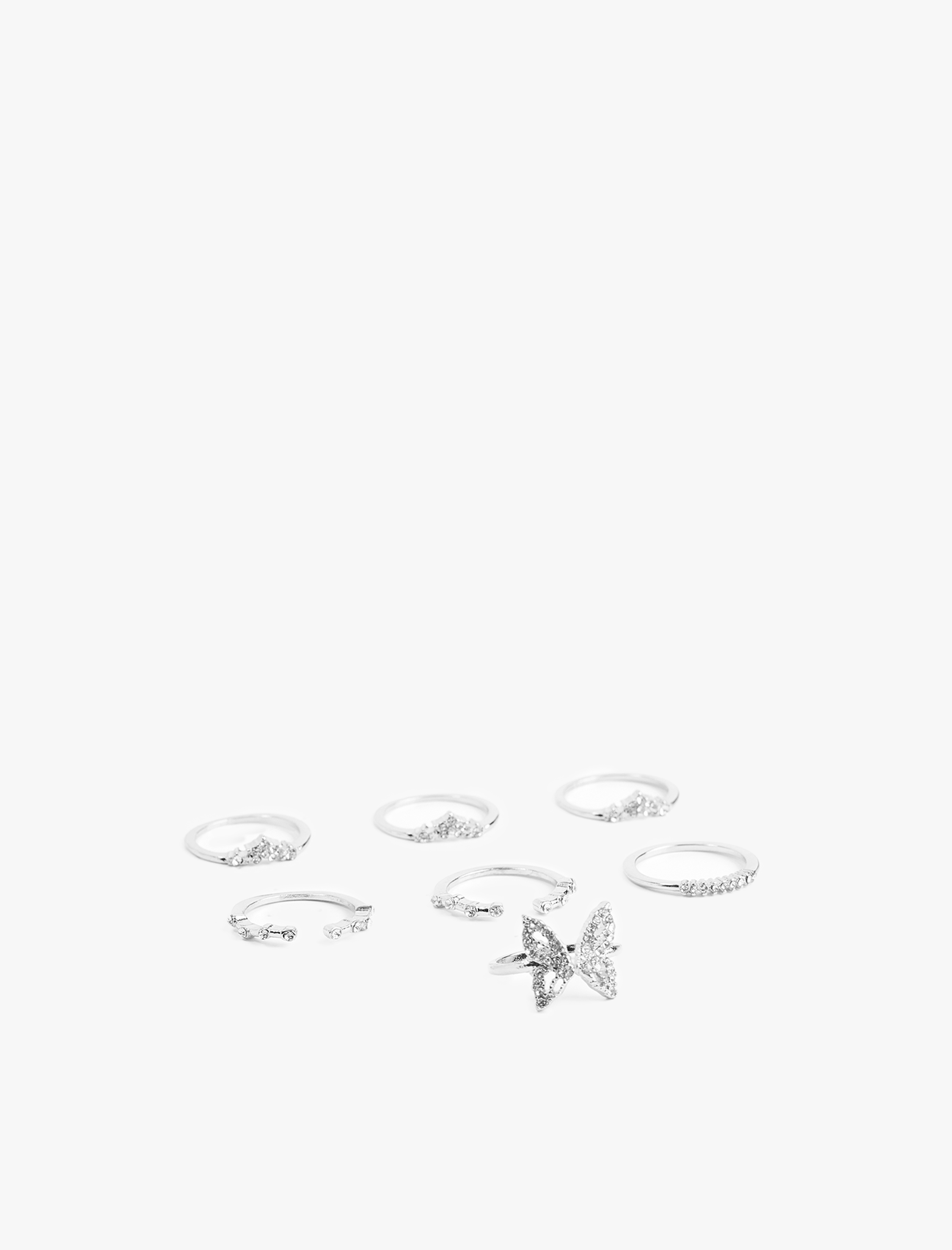  Kadın Taş Detaylı 7'li Yüzük Seti