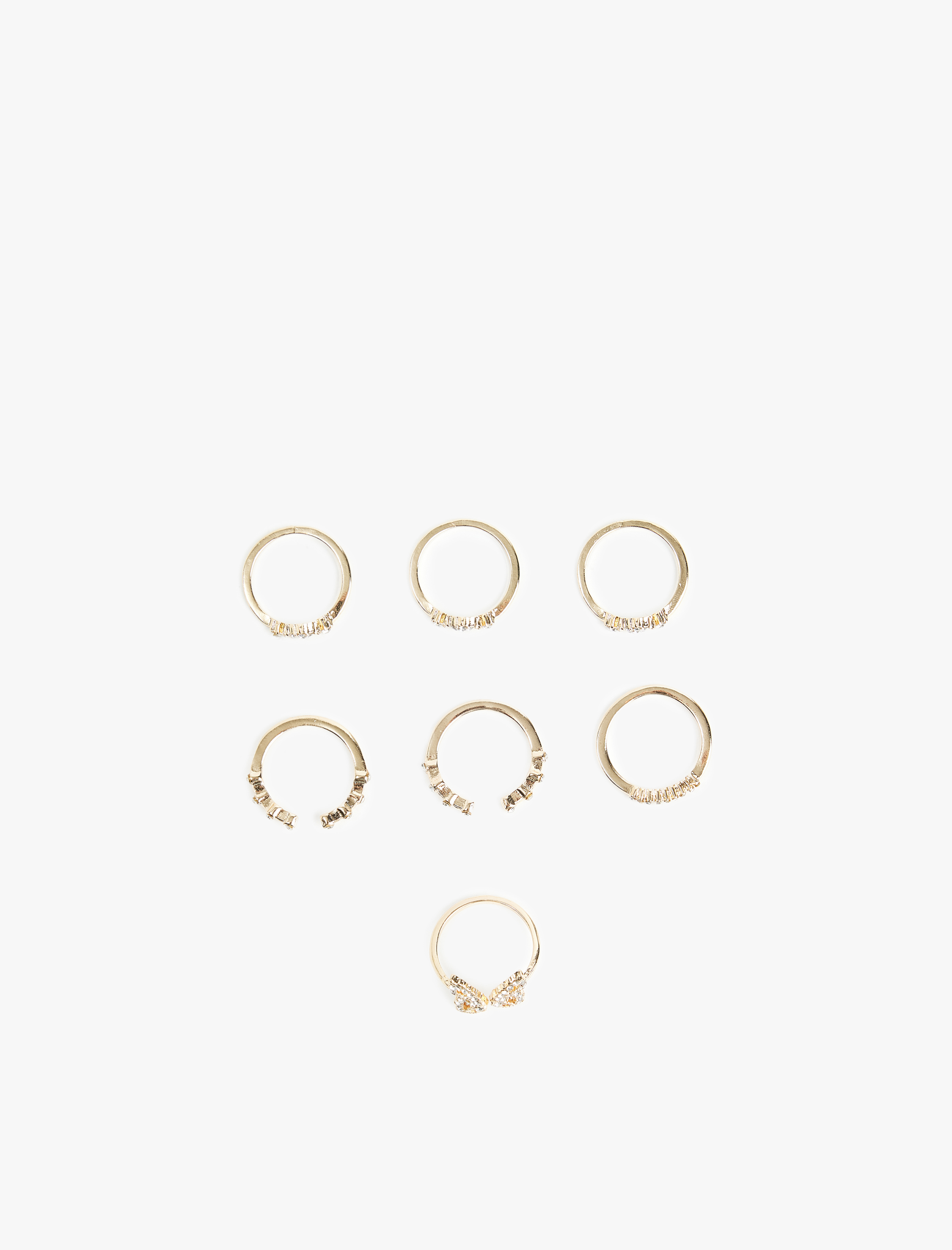  Kadın Taş Detaylı 7'li Yüzük Seti