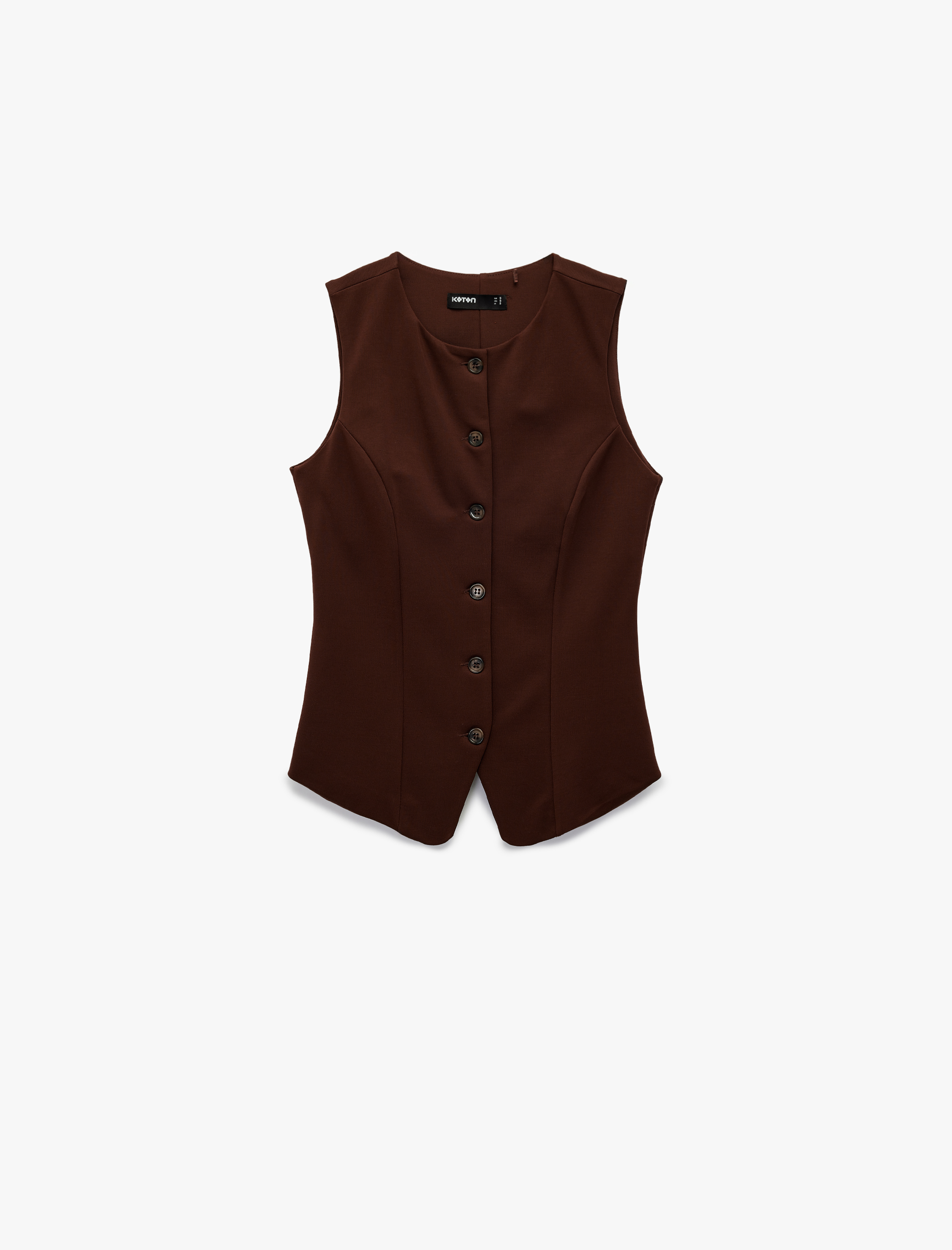   V Yaka Düğmeli Slim Fit Yelek