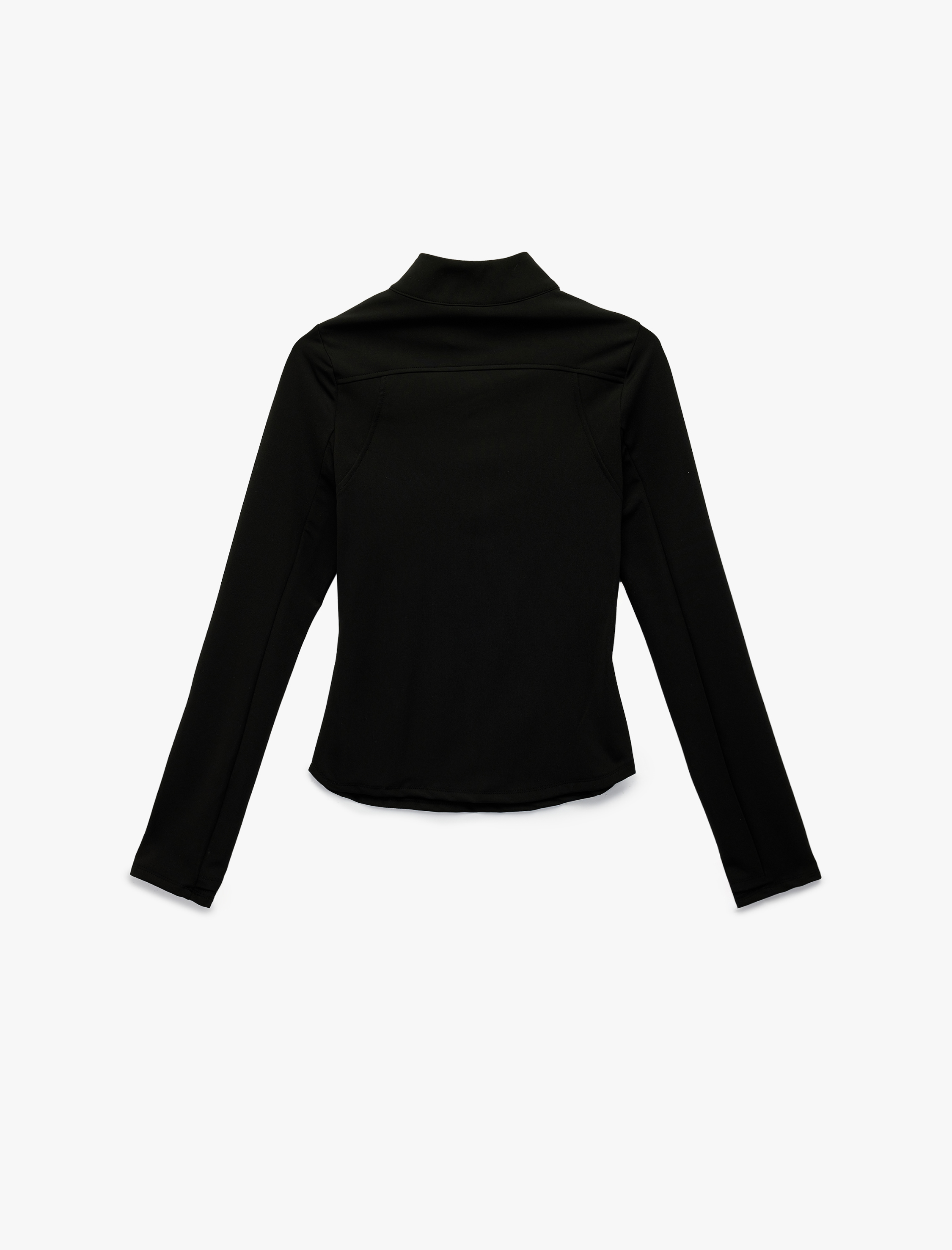   Uzun Kollu Dik Yaka Yarım Fermuarlı Spor Tişört