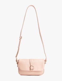 Suni Deri Metal Tokalı Askılı Çapraz Çanta