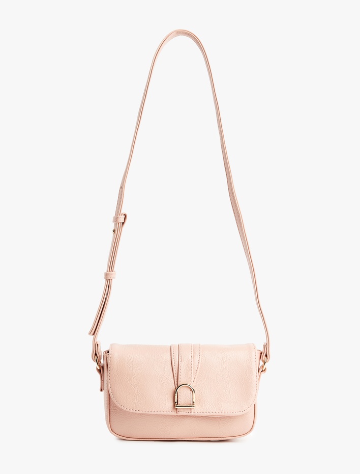 Kadın Suni Deri Metal Tokalı Askılı Çapraz Çanta