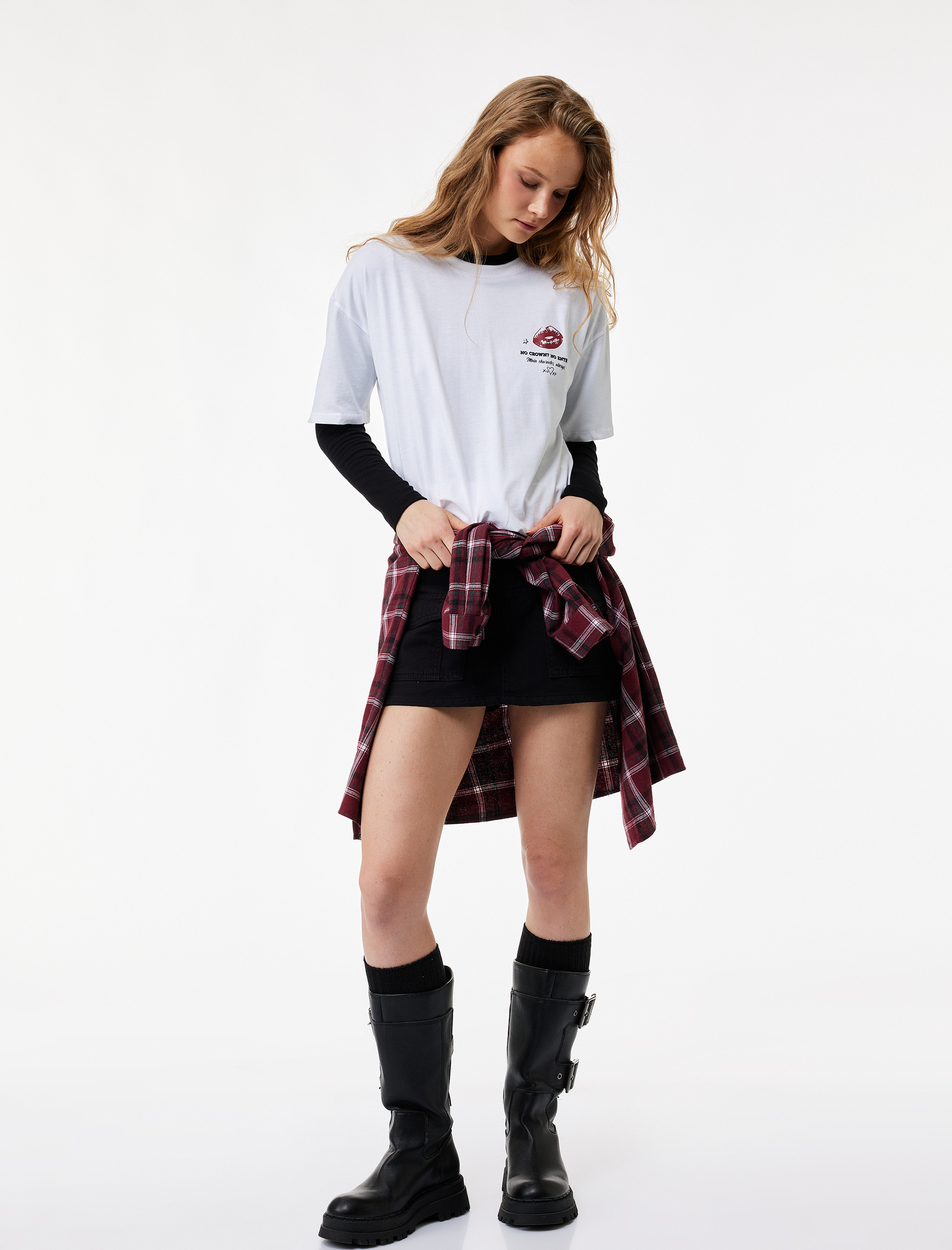   Pamuklu Kargo Cep Detaylı A Kesim Mini Etek