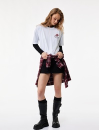 Pamuklu Kargo Cep Detaylı A Kesim Mini Etek