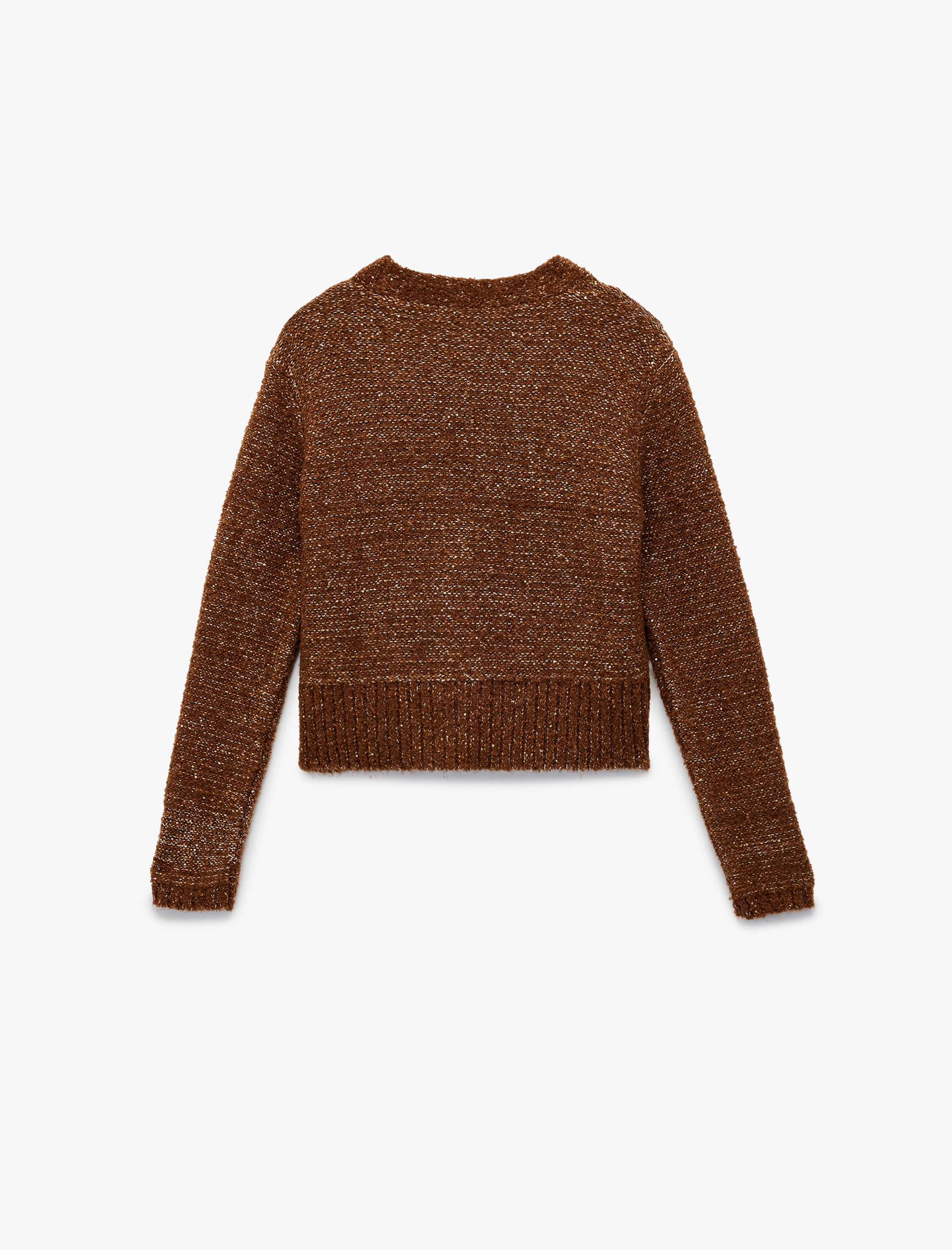   Koton X Melis Ağazat - Uzun Kollu V Yaka Pullu Payetli Parıltılı Triko Crop Hırka