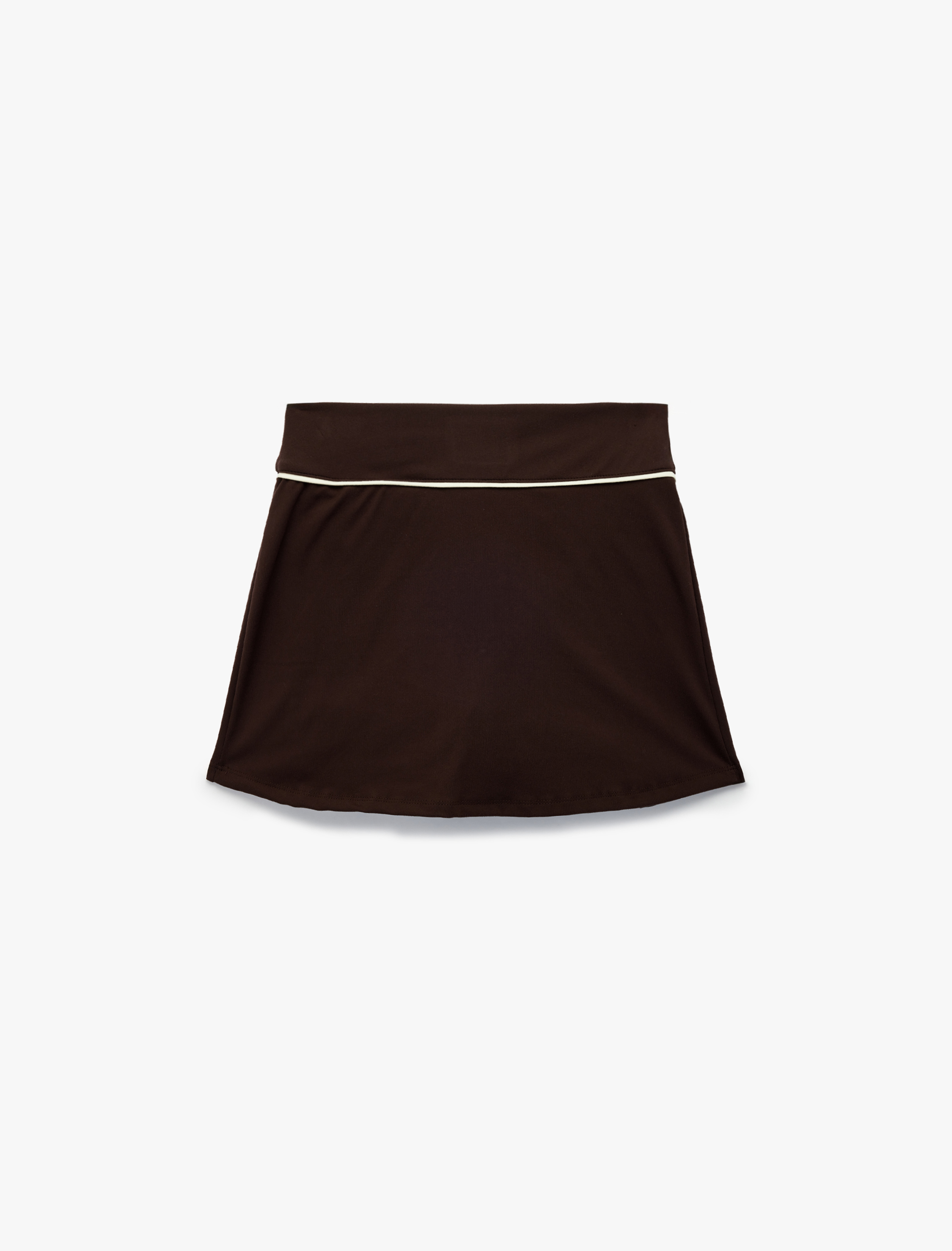   Yüksek Bel Biyeli Mini Spor Şort Etek