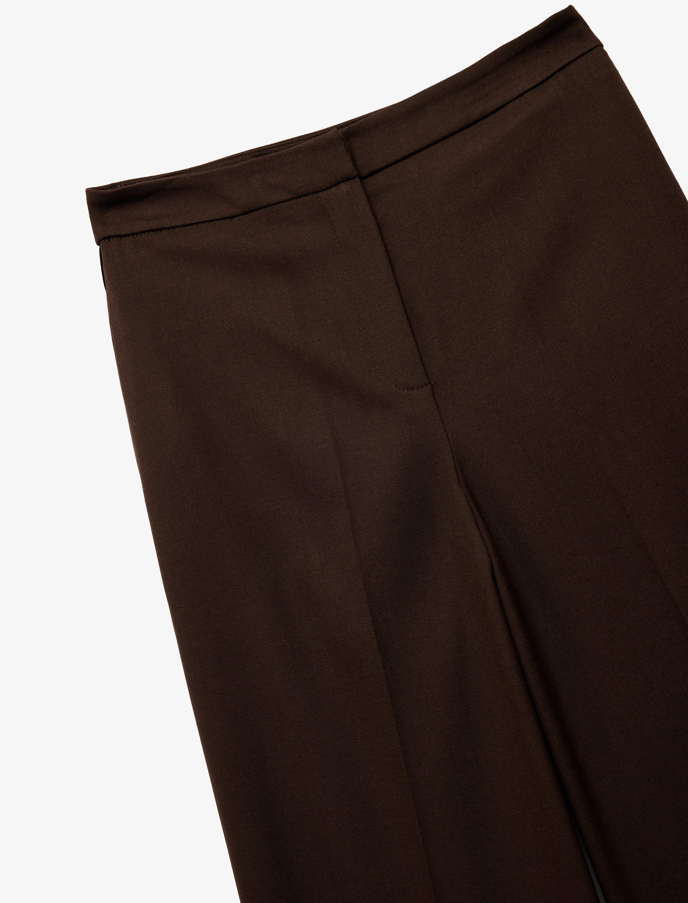   Geniş Paça Yüksek Bel Viskon Karışımlı Kumaş Pantolon