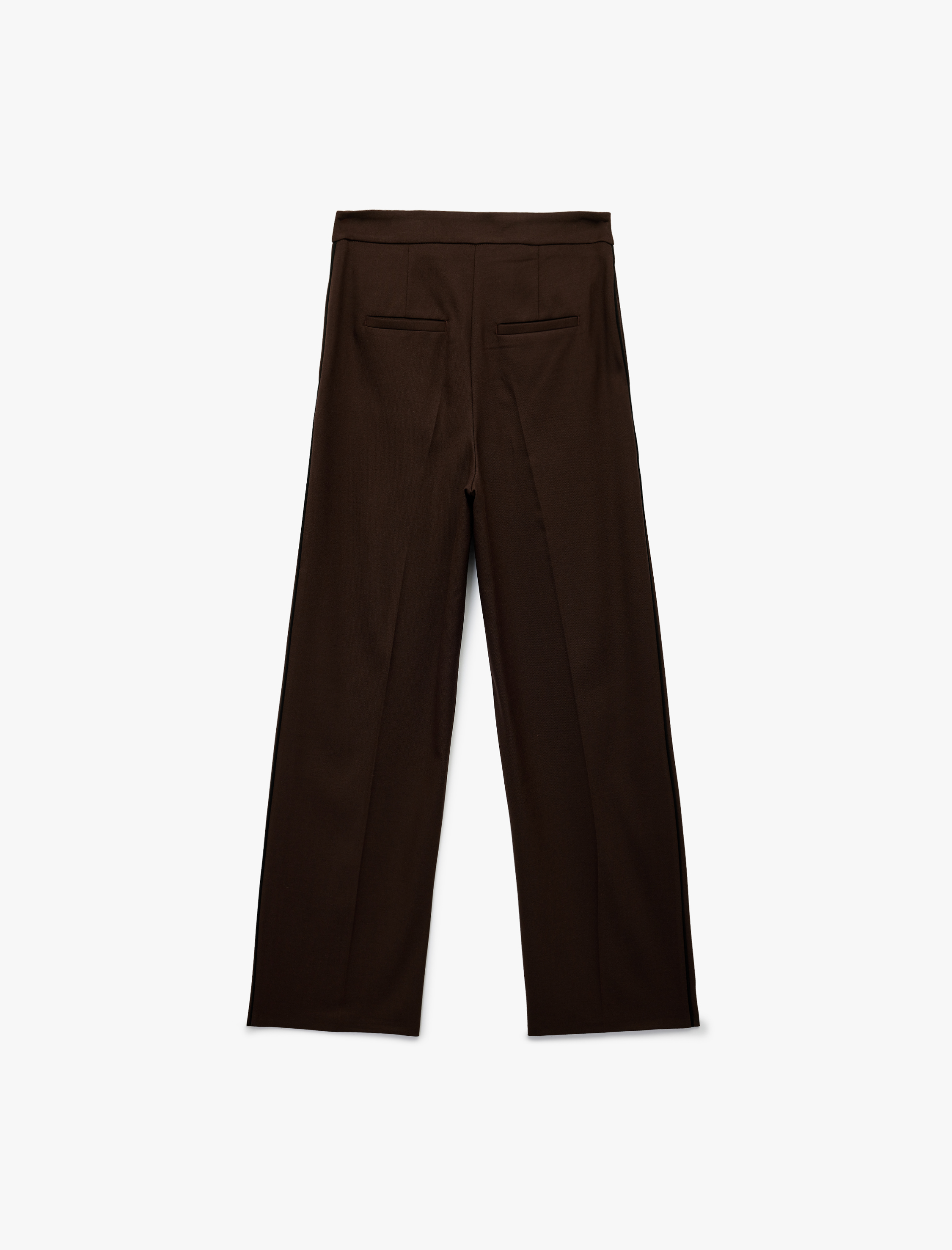   Geniş Paça Yüksek Bel Viskon Karışımlı Kumaş Pantolon