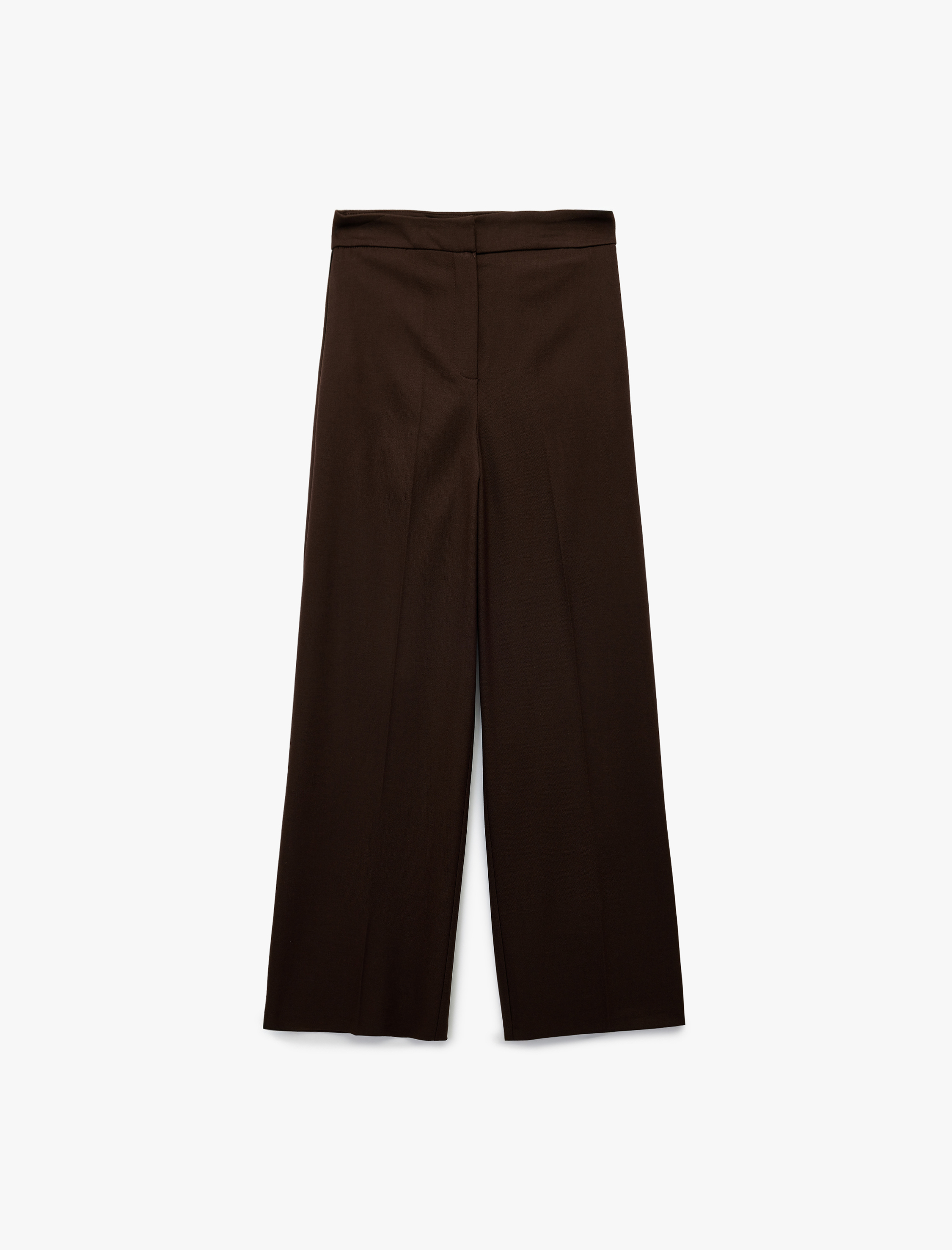   Geniş Paça Yüksek Bel Viskon Karışımlı Kumaş Pantolon