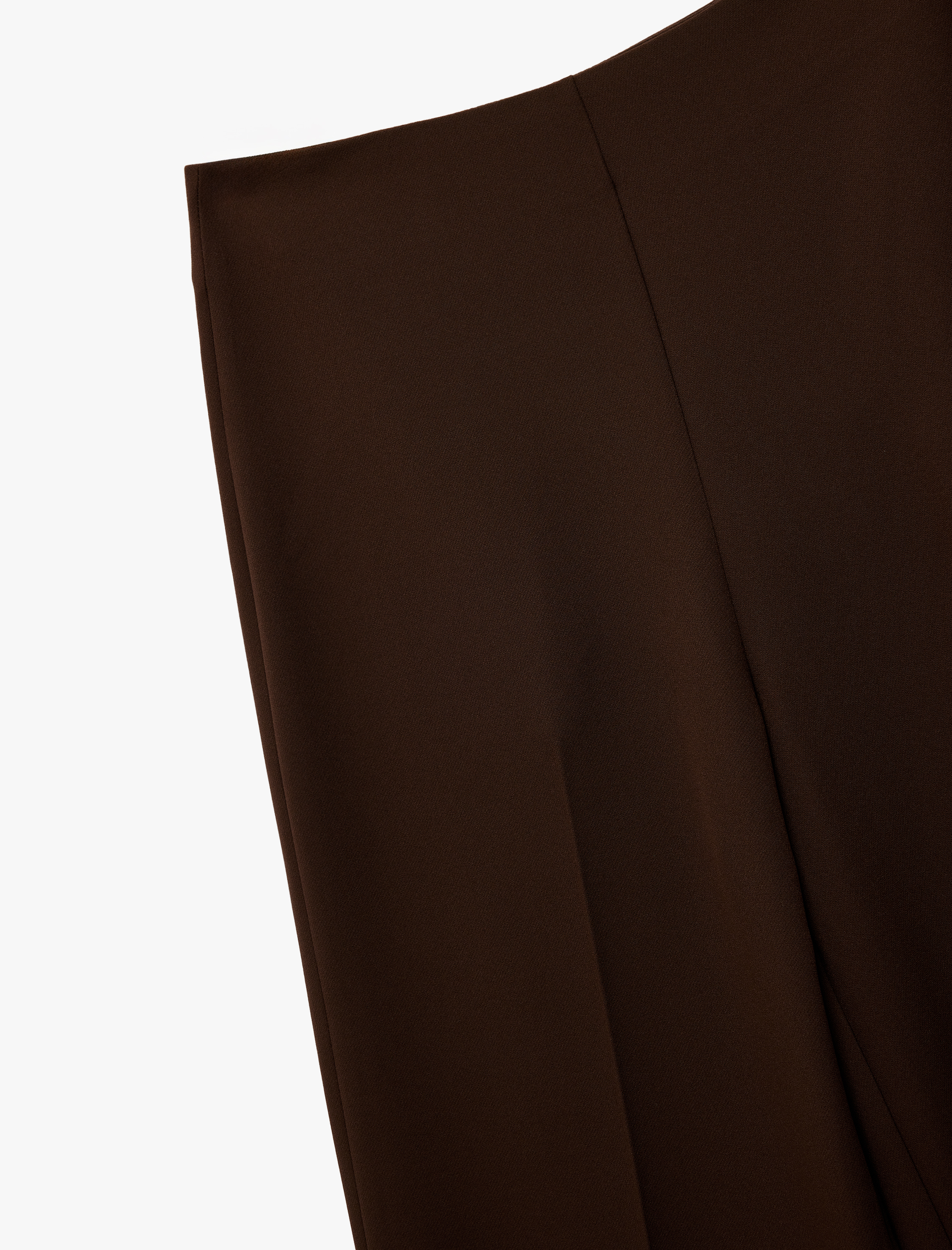   Normal Bel Düz Geniş Paça Kumaş Pantolon