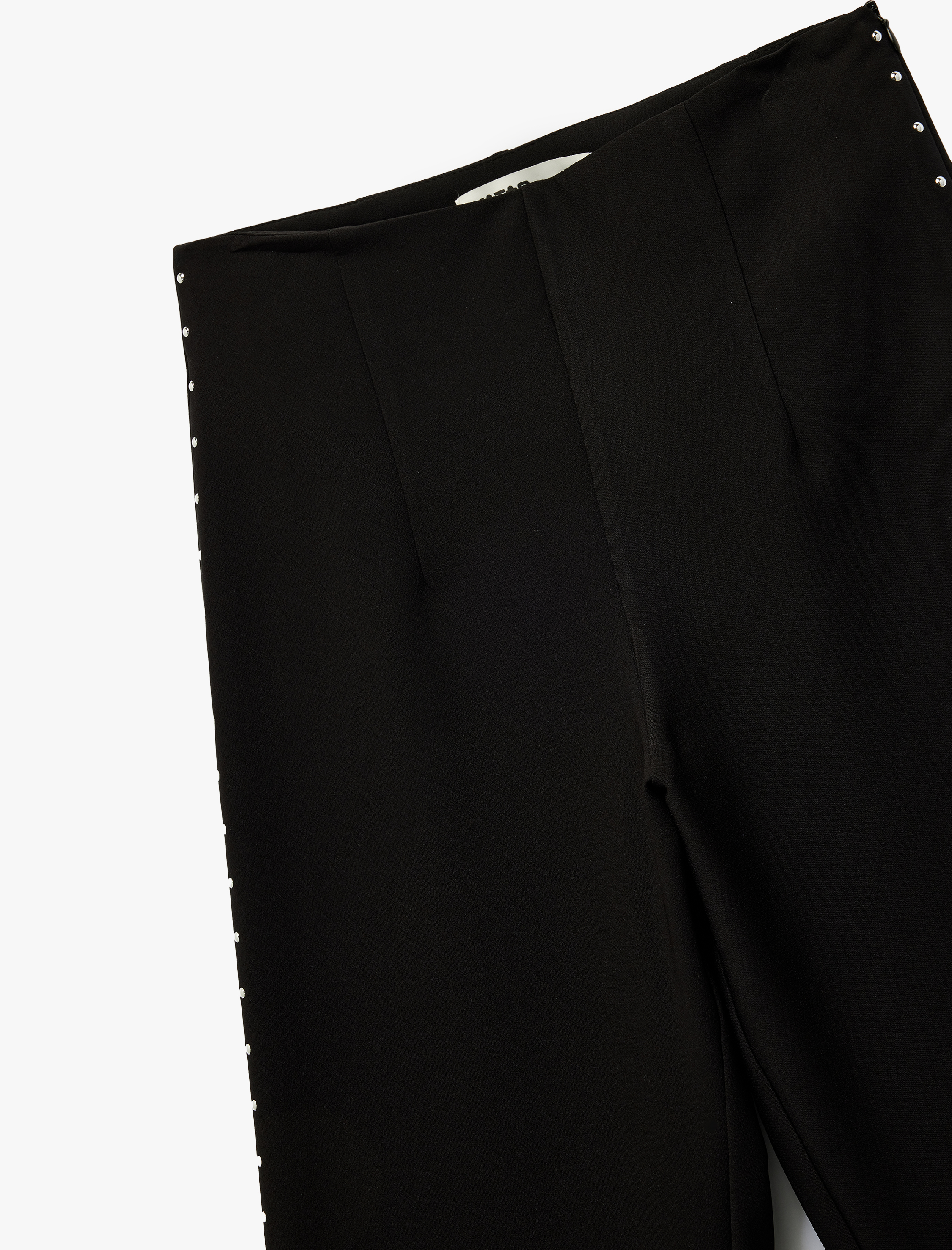   Yanları Zımba Detaylı Uzun Düz Bol Paça Pantolon