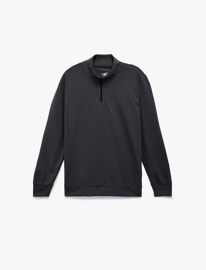  Uzun Kollu Dik Yaka Yarım Fermuarlı Oversize Spor Sweatshirt