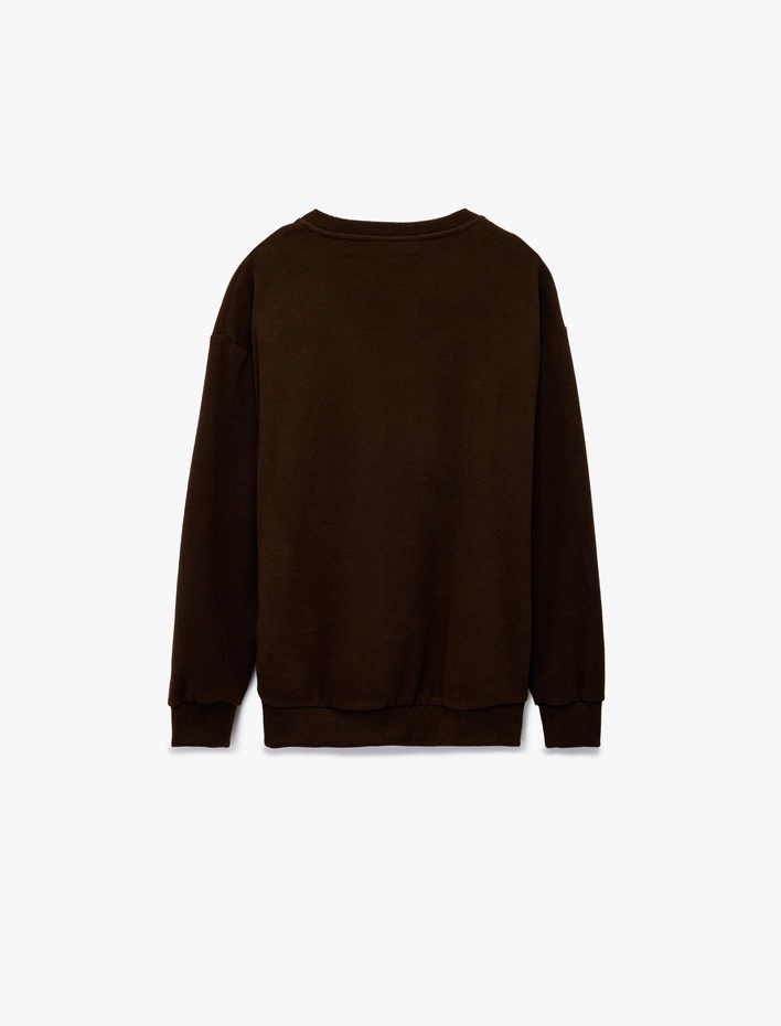  Uzun Kollu Bisiklet Yaka Oversize Sweatshirt