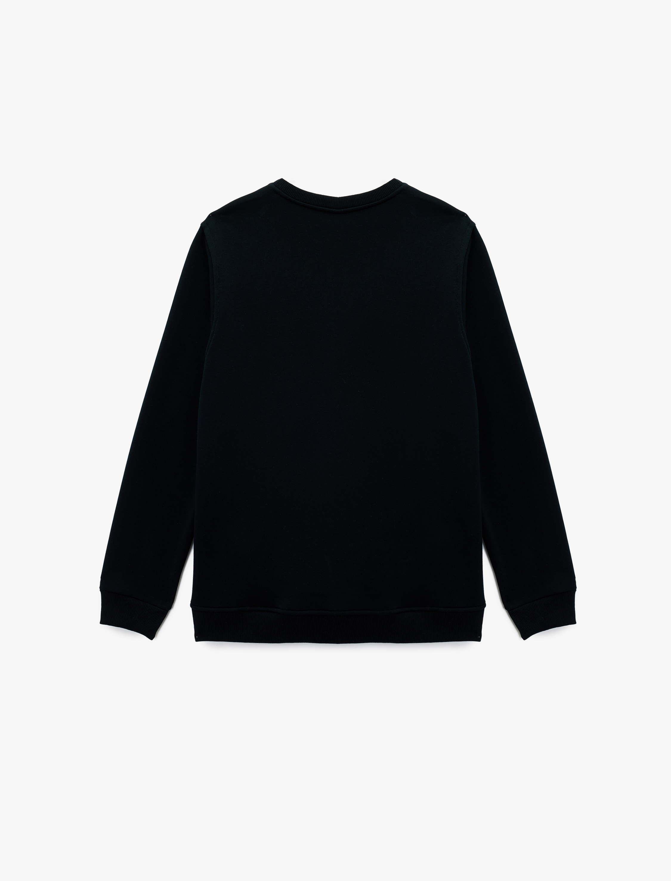   Regular Fit Basic Şardonlu Bisiklet Yaka Baskılı Sweatshirt