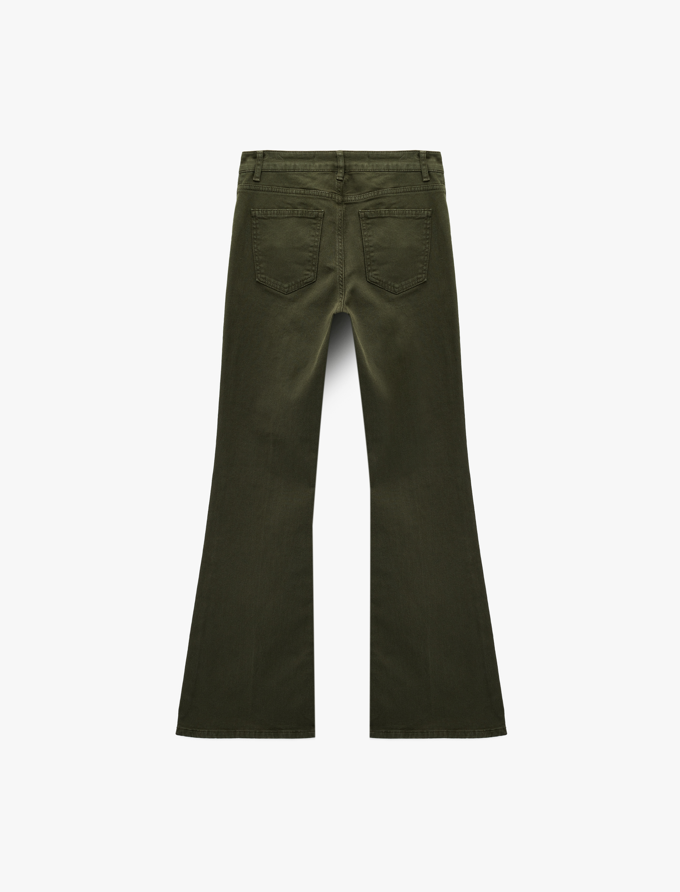   Dar Kesim Nervürlü İspanyol Paça Jean Pantolon - Flare Jeans