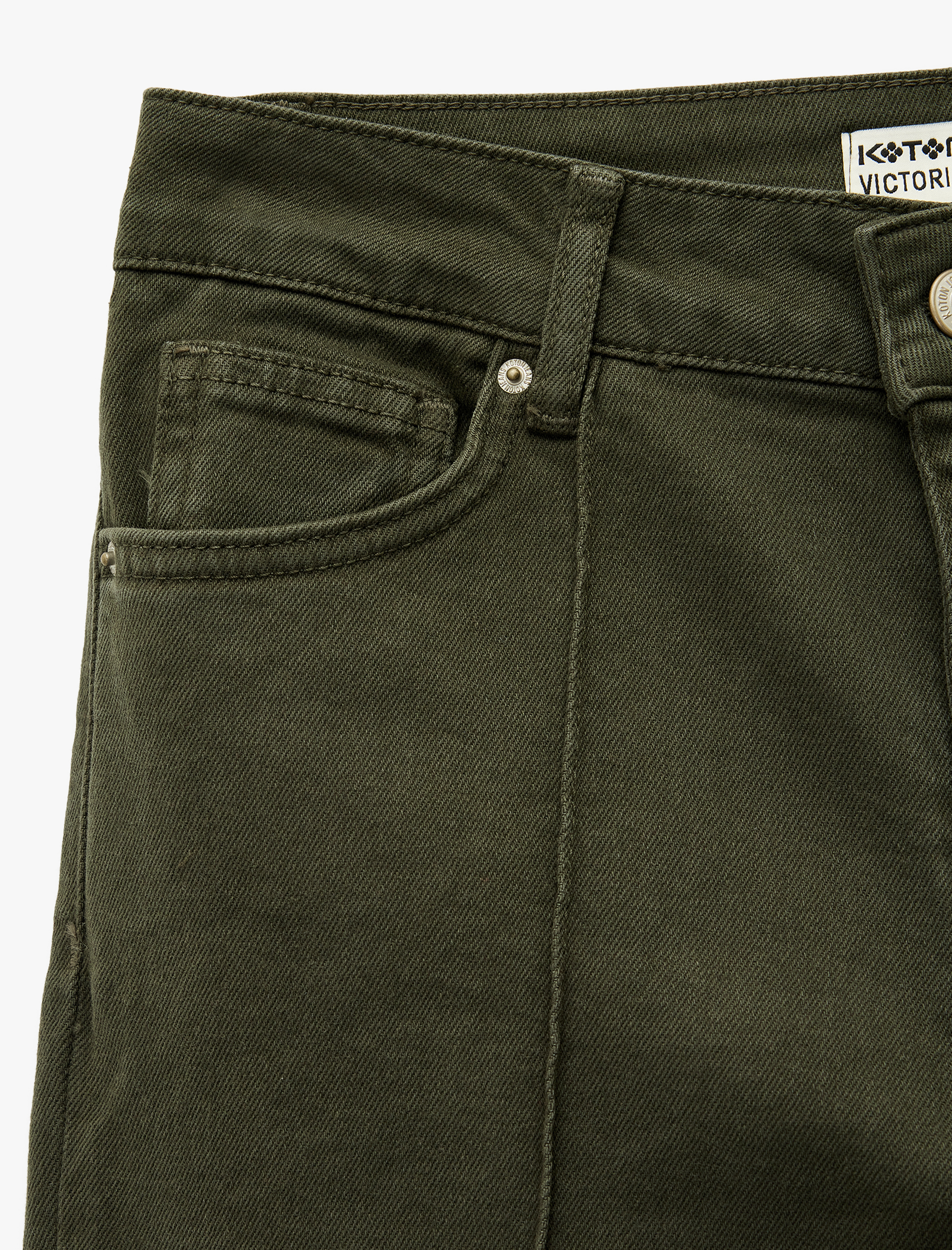   Dar Kesim Nervürlü İspanyol Paça Jean Pantolon - Flare Jeans