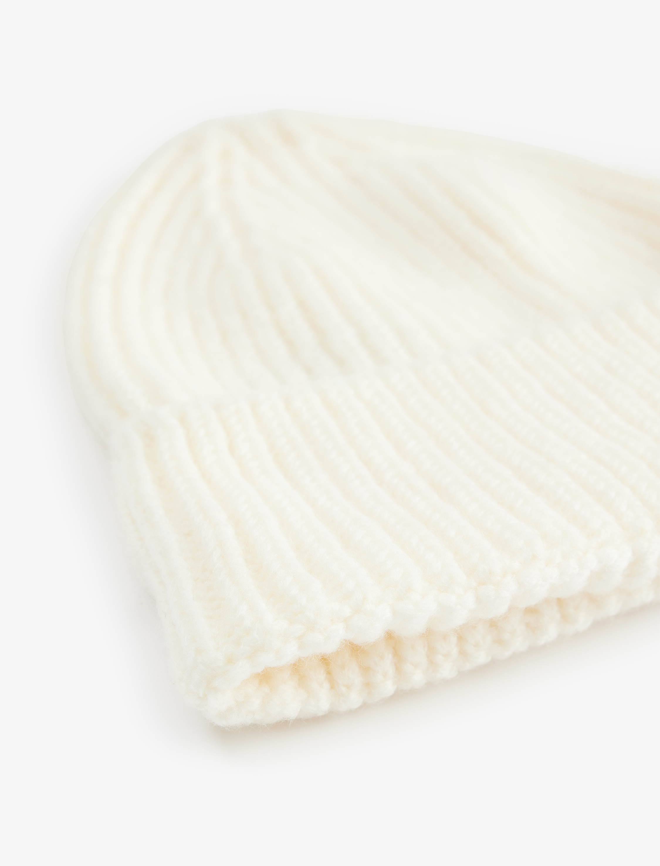  Kadın Katlı Basic Triko Bere