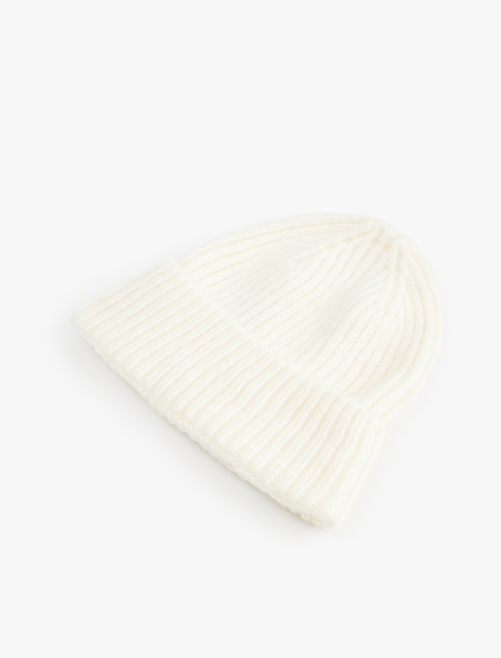 Kadın Katlı Basic Triko Bere