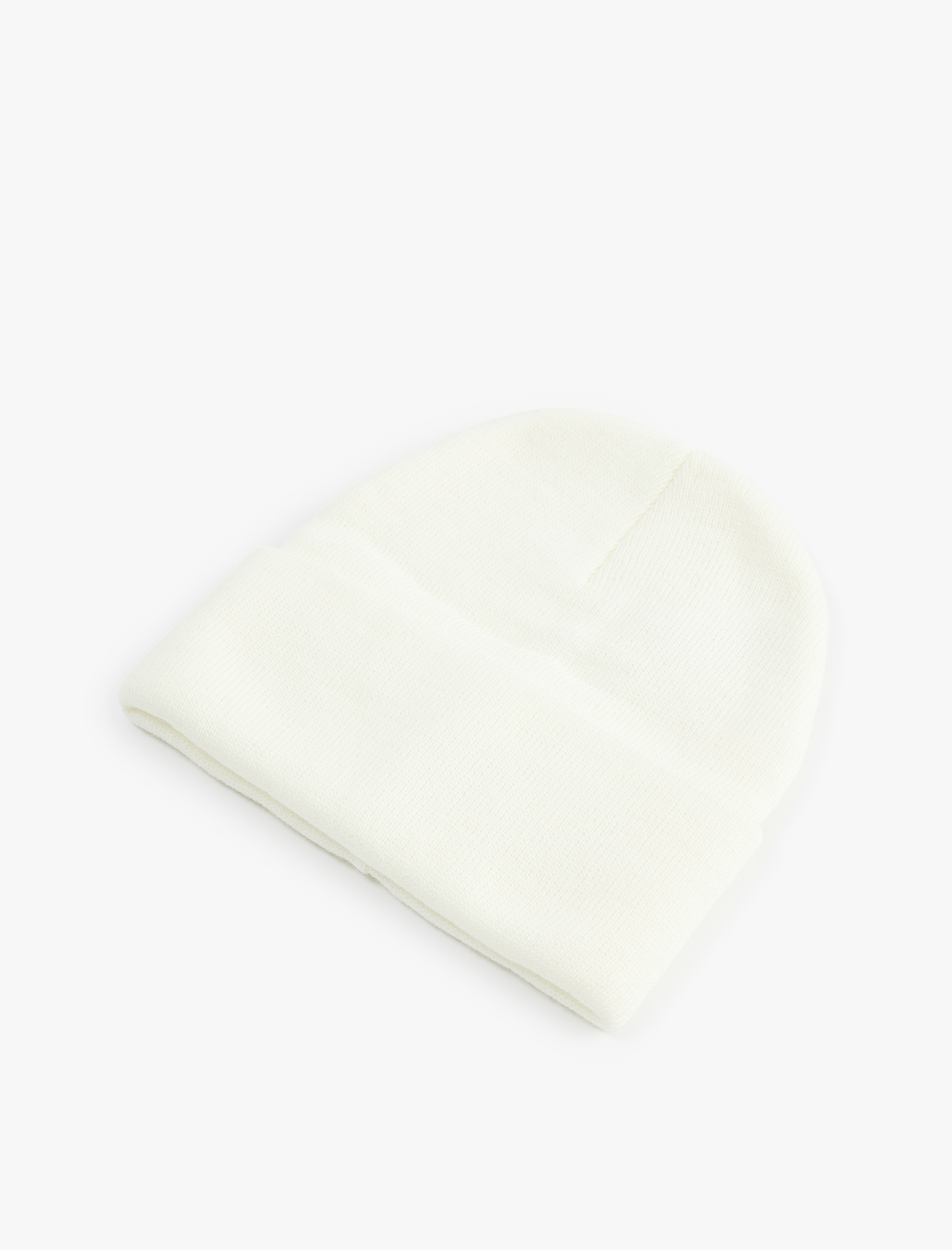  Kadın Katlı Basic Triko Bere