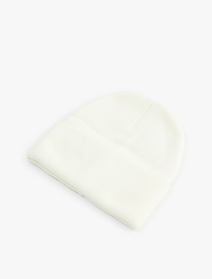 Kadın Katlı Basic Triko Bere